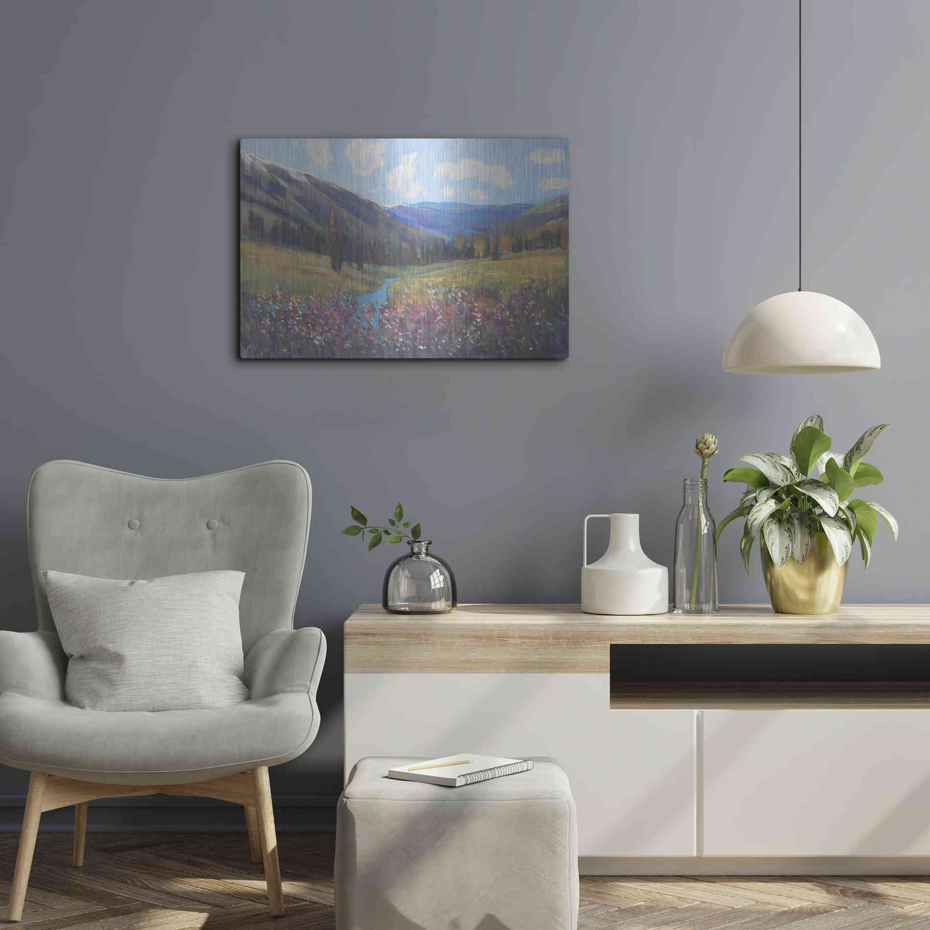 Luxe Metal Art 'Mountain Pass II' by Tim O'Toole, Metal Wall Art,24x16