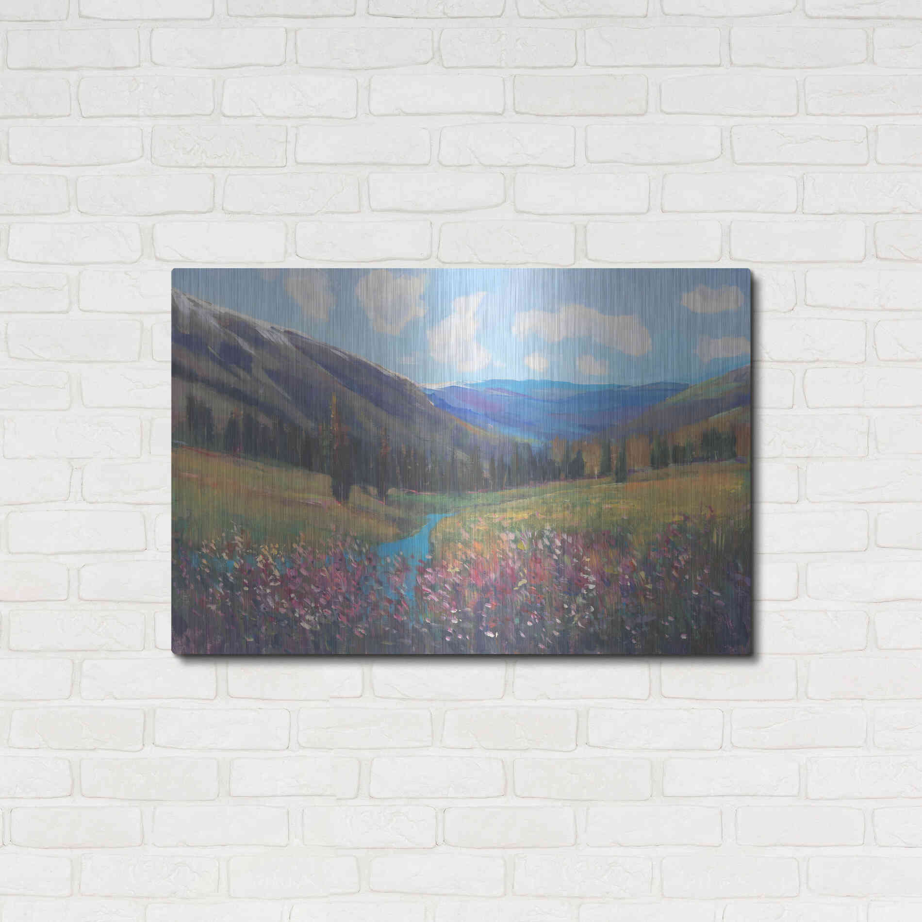 Luxe Metal Art 'Mountain Pass II' by Tim O'Toole, Metal Wall Art,36x24