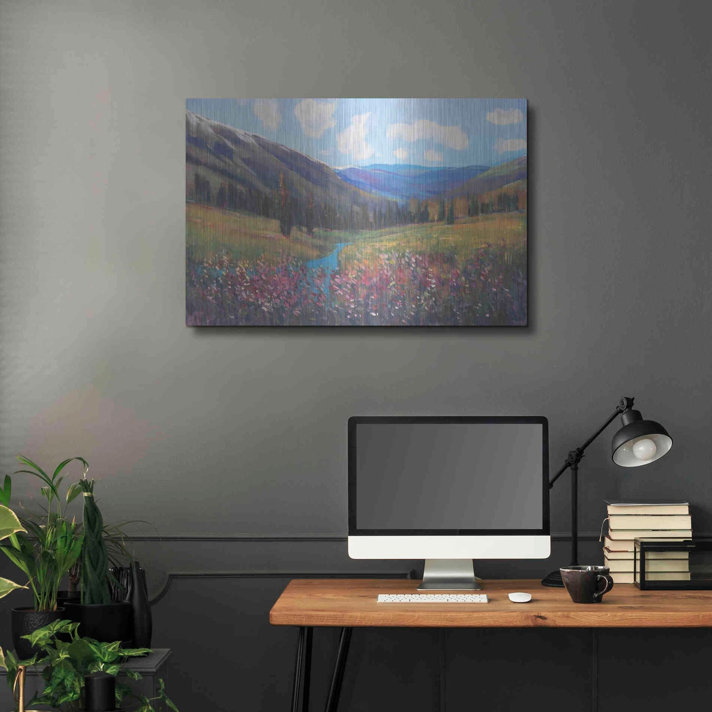 Luxe Metal Art 'Mountain Pass II' by Tim O'Toole, Metal Wall Art,36x24