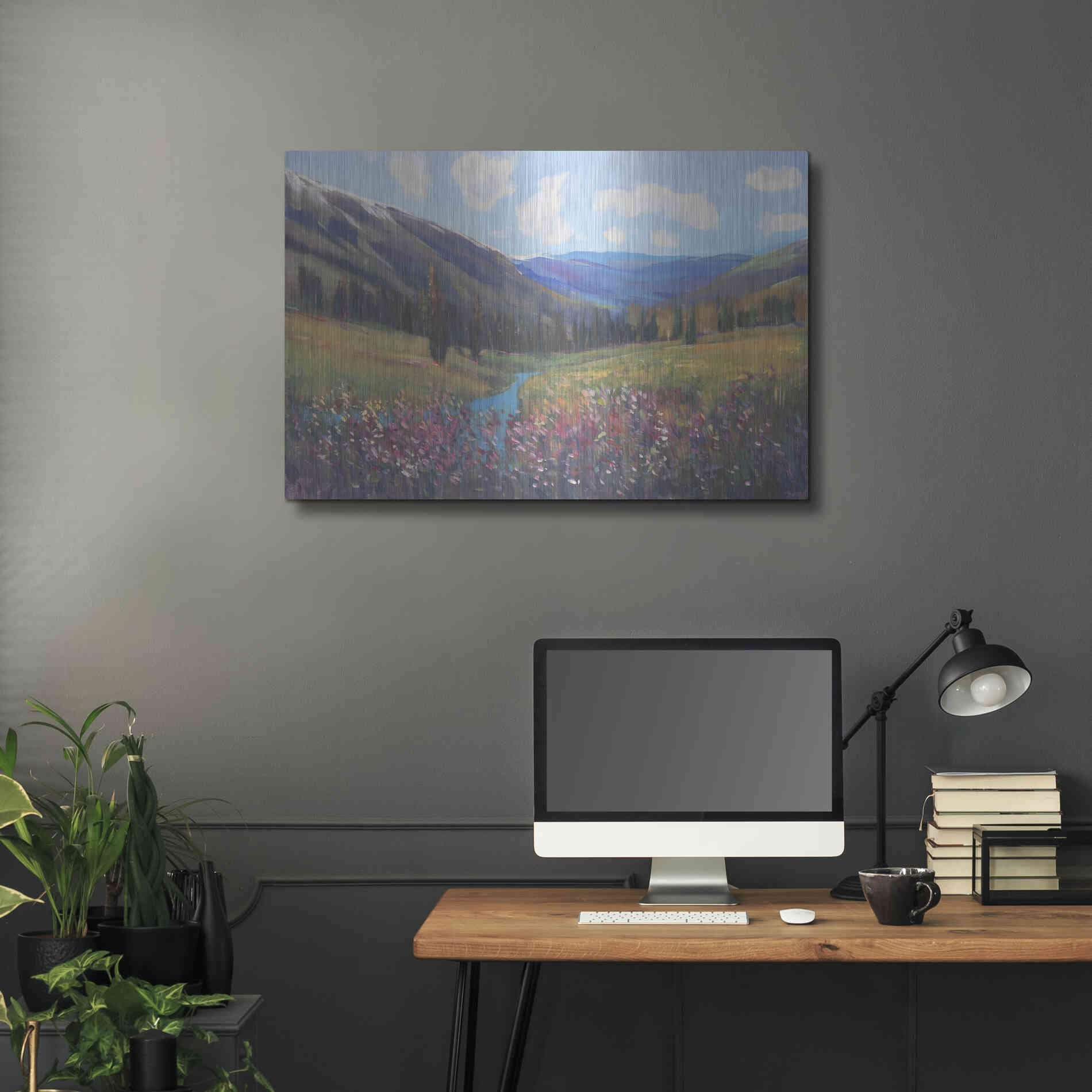 Luxe Metal Art 'Mountain Pass II' by Tim O'Toole, Metal Wall Art,36x24