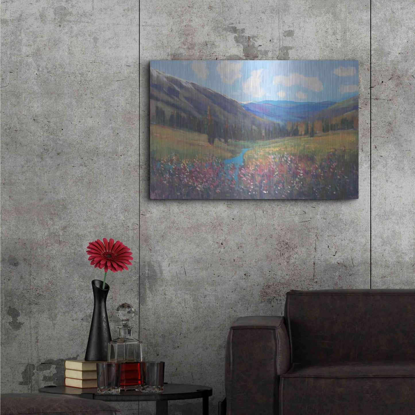 Luxe Metal Art 'Mountain Pass II' by Tim O'Toole, Metal Wall Art,36x24