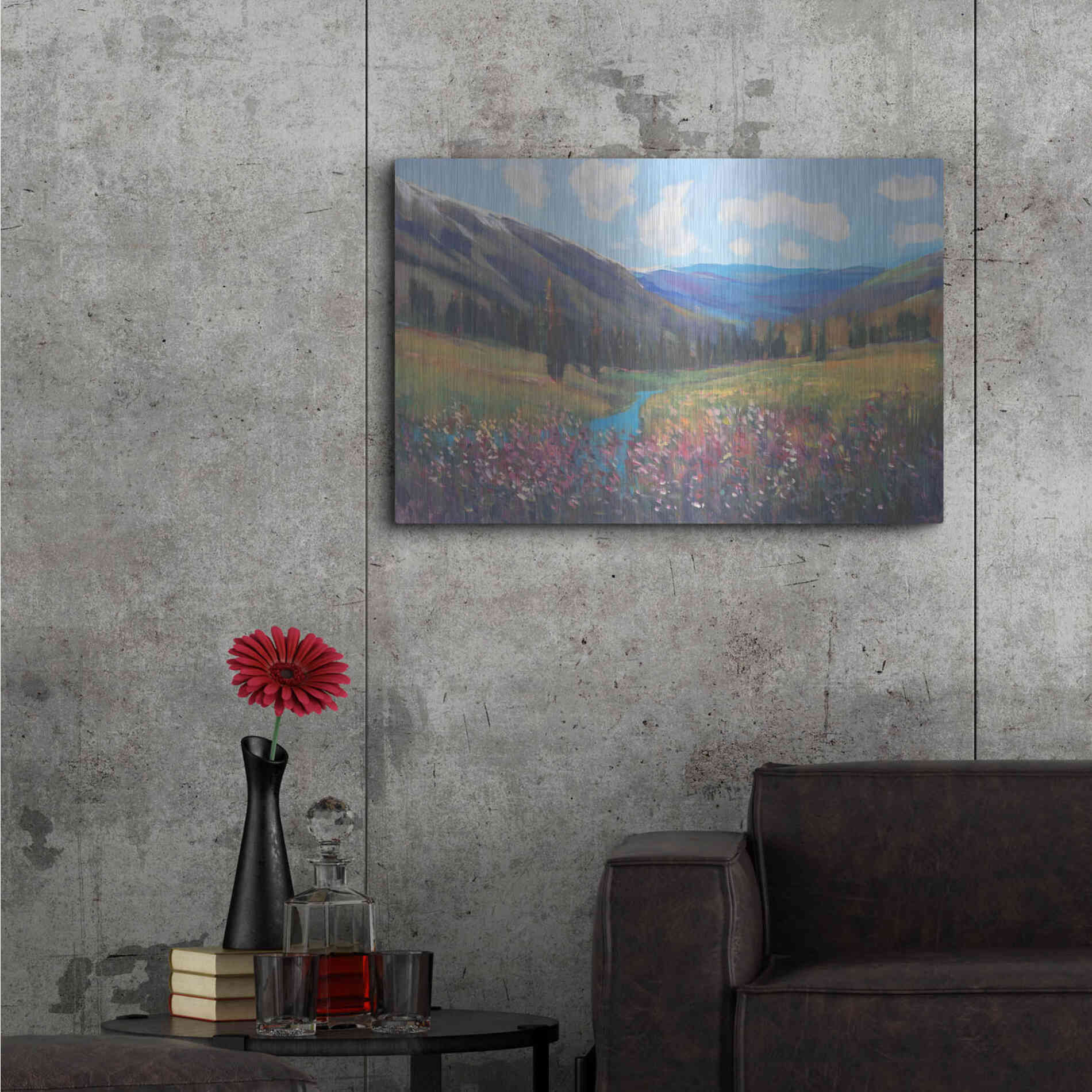 Luxe Metal Art 'Mountain Pass II' by Tim O'Toole, Metal Wall Art,36x24