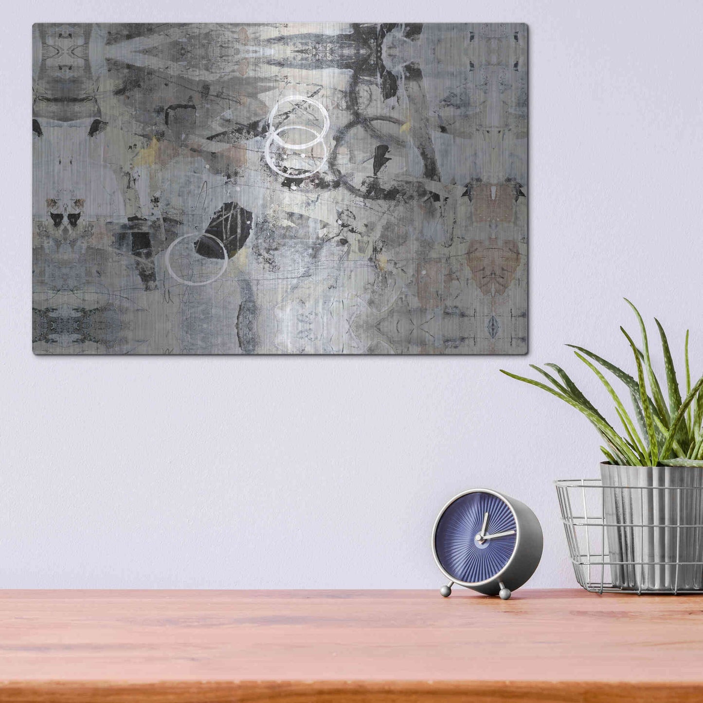 Luxe Metal Art 'Fraction of Time II' by Tim O'Toole, Metal Wall Art,16x12