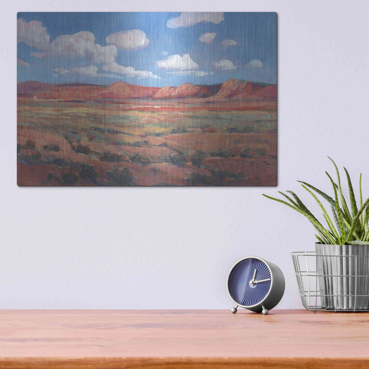 Luxe Metal Art 'Distant Mesa I' by Tim O'Toole, Metal Wall Art,16x12