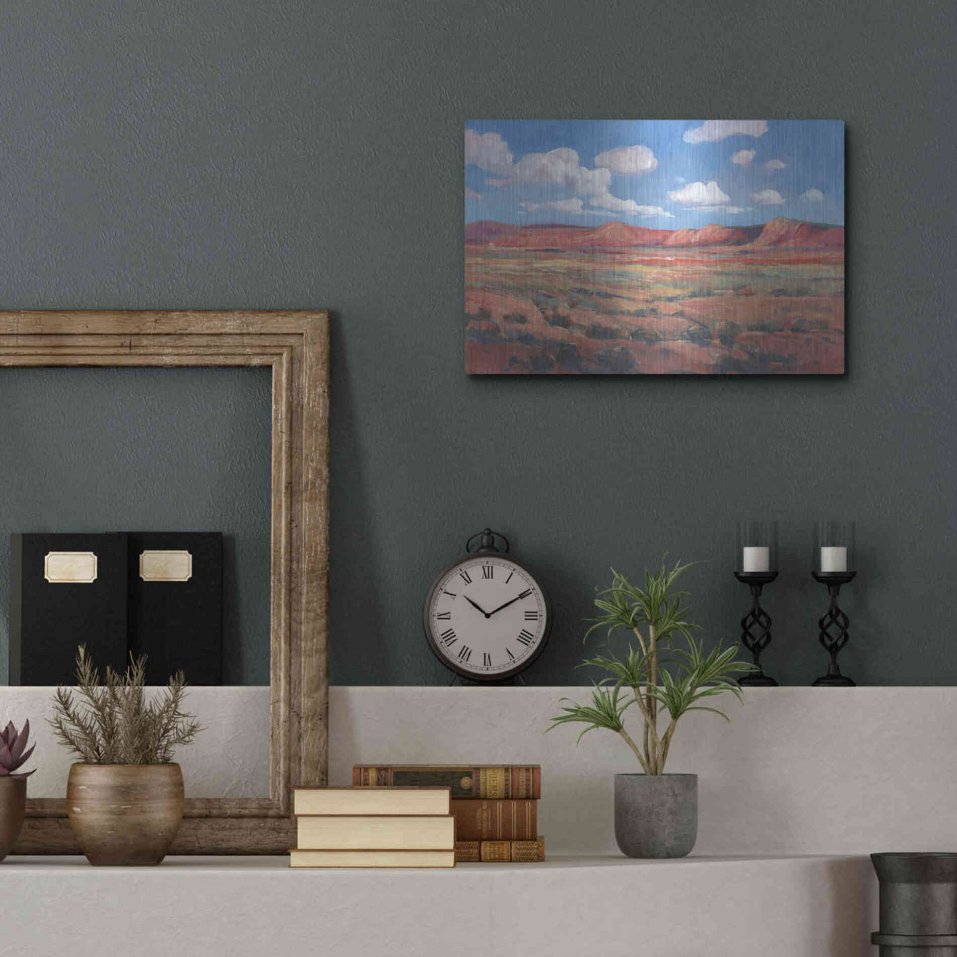 Luxe Metal Art 'Distant Mesa I' by Tim O'Toole, Metal Wall Art,16x12