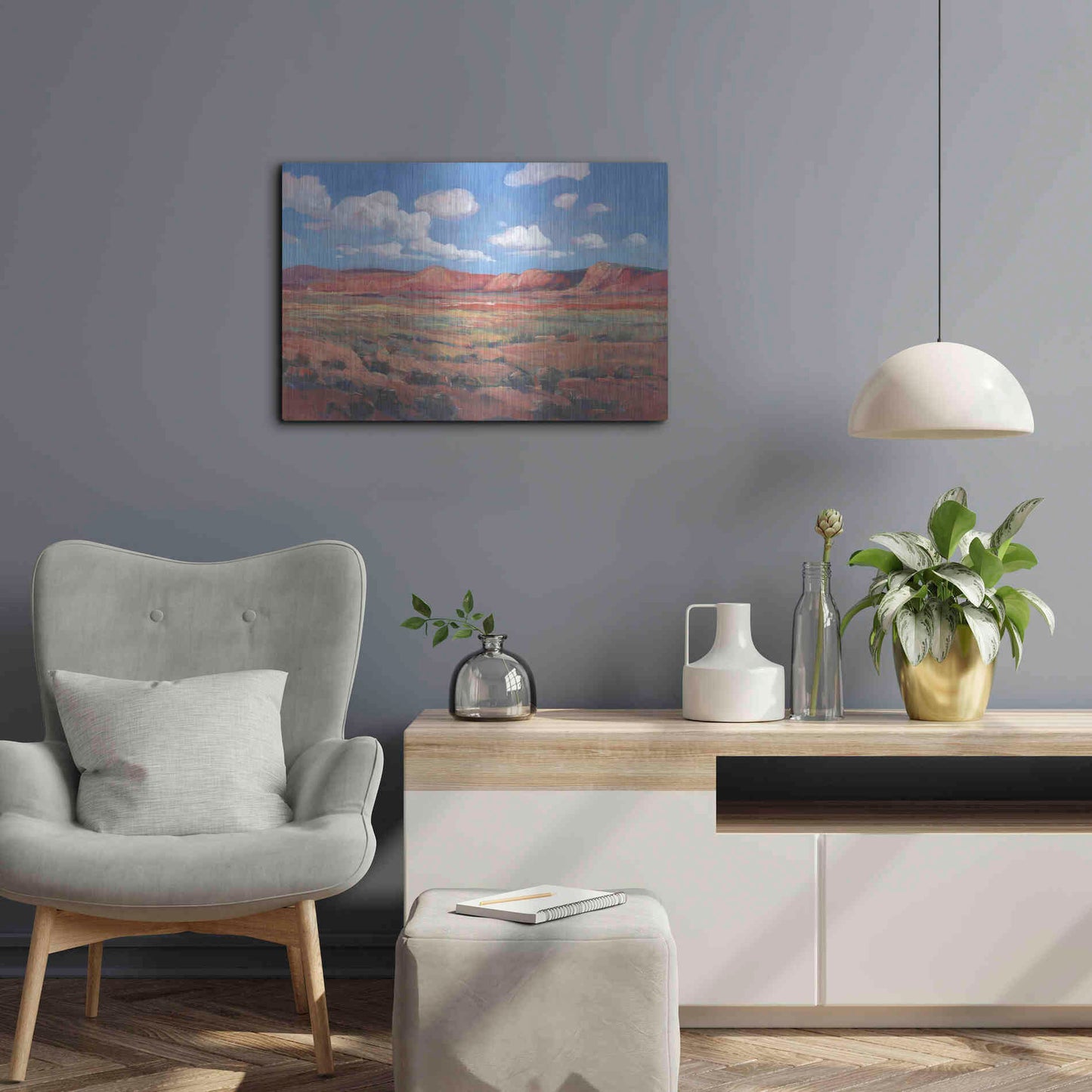 Luxe Metal Art 'Distant Mesa I' by Tim O'Toole, Metal Wall Art,24x16