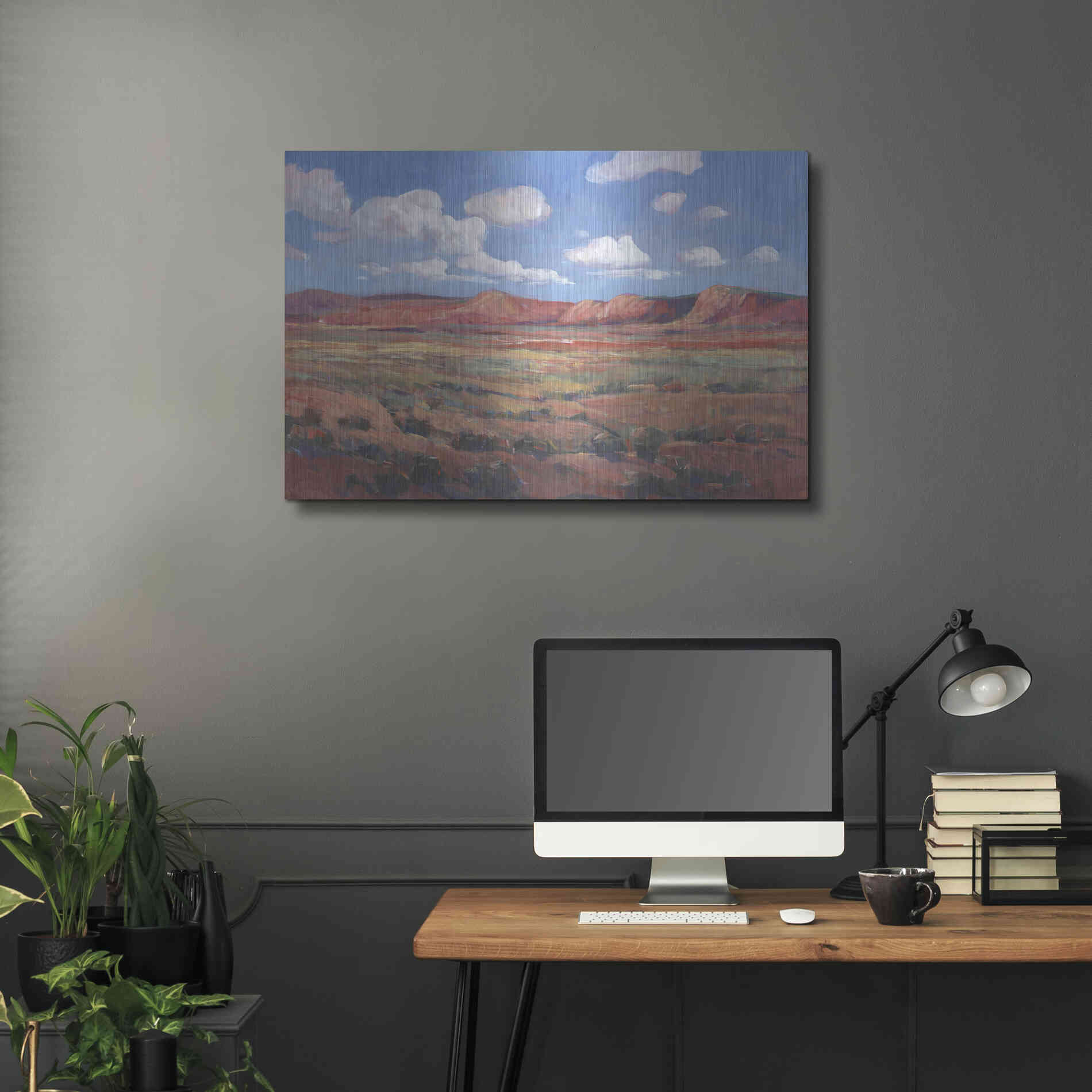 Luxe Metal Art 'Distant Mesa I' by Tim O'Toole, Metal Wall Art,36x24