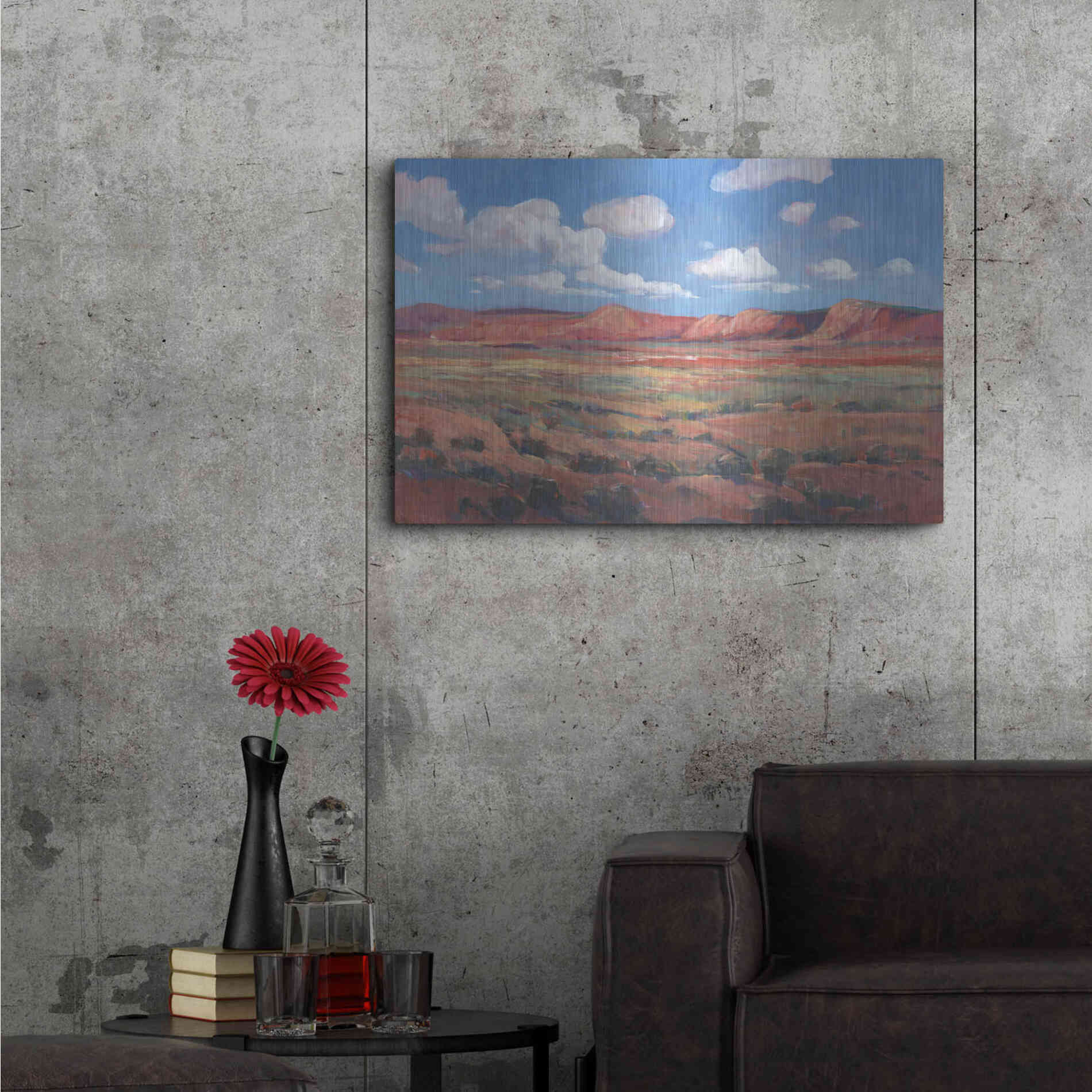 Luxe Metal Art 'Distant Mesa I' by Tim O'Toole, Metal Wall Art,36x24