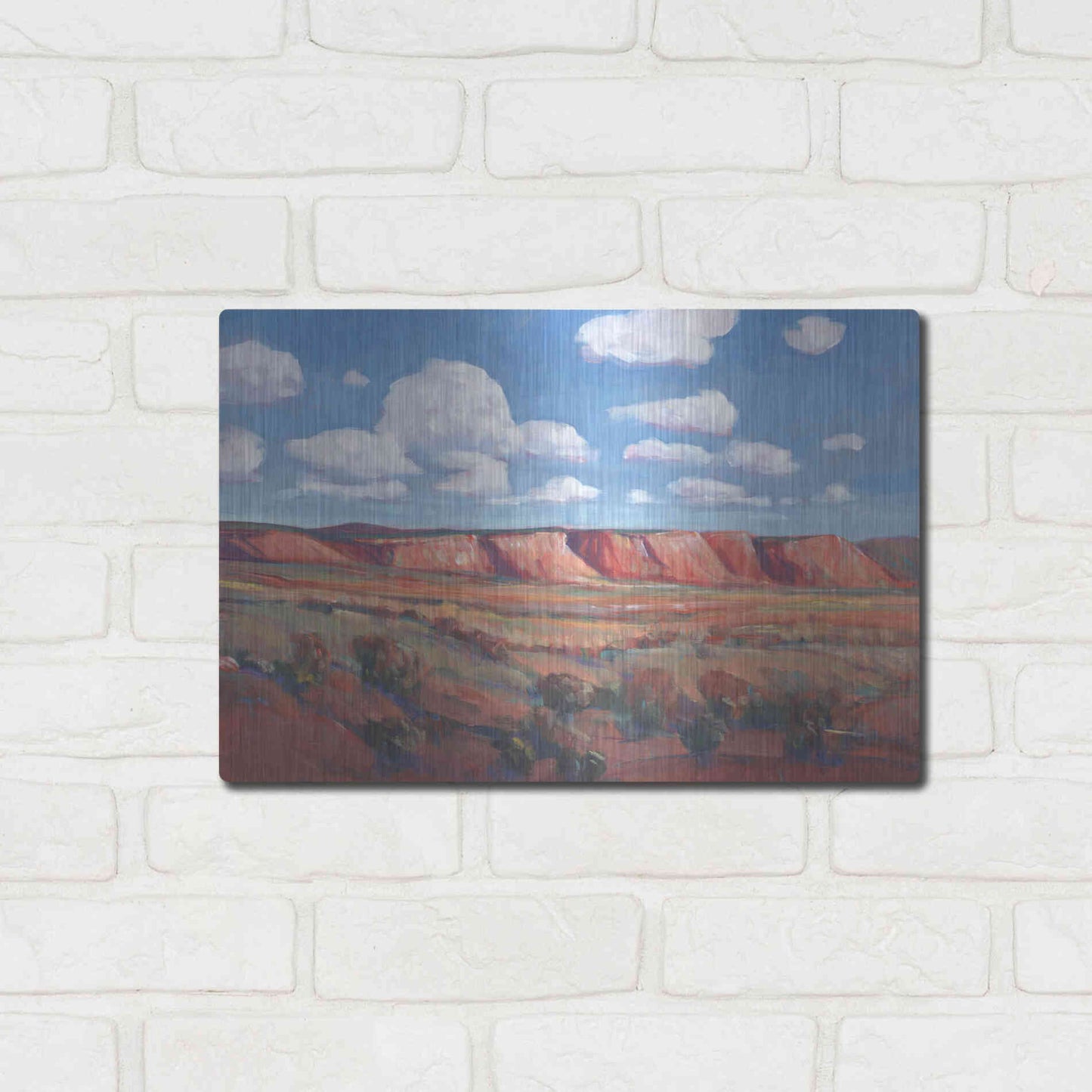 Luxe Metal Art 'Distant Mesa II' by Tim O'Toole, Metal Wall Art,16x12