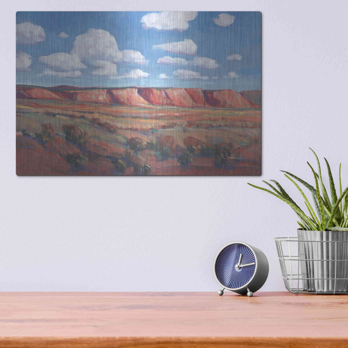 Luxe Metal Art 'Distant Mesa II' by Tim O'Toole, Metal Wall Art,16x12