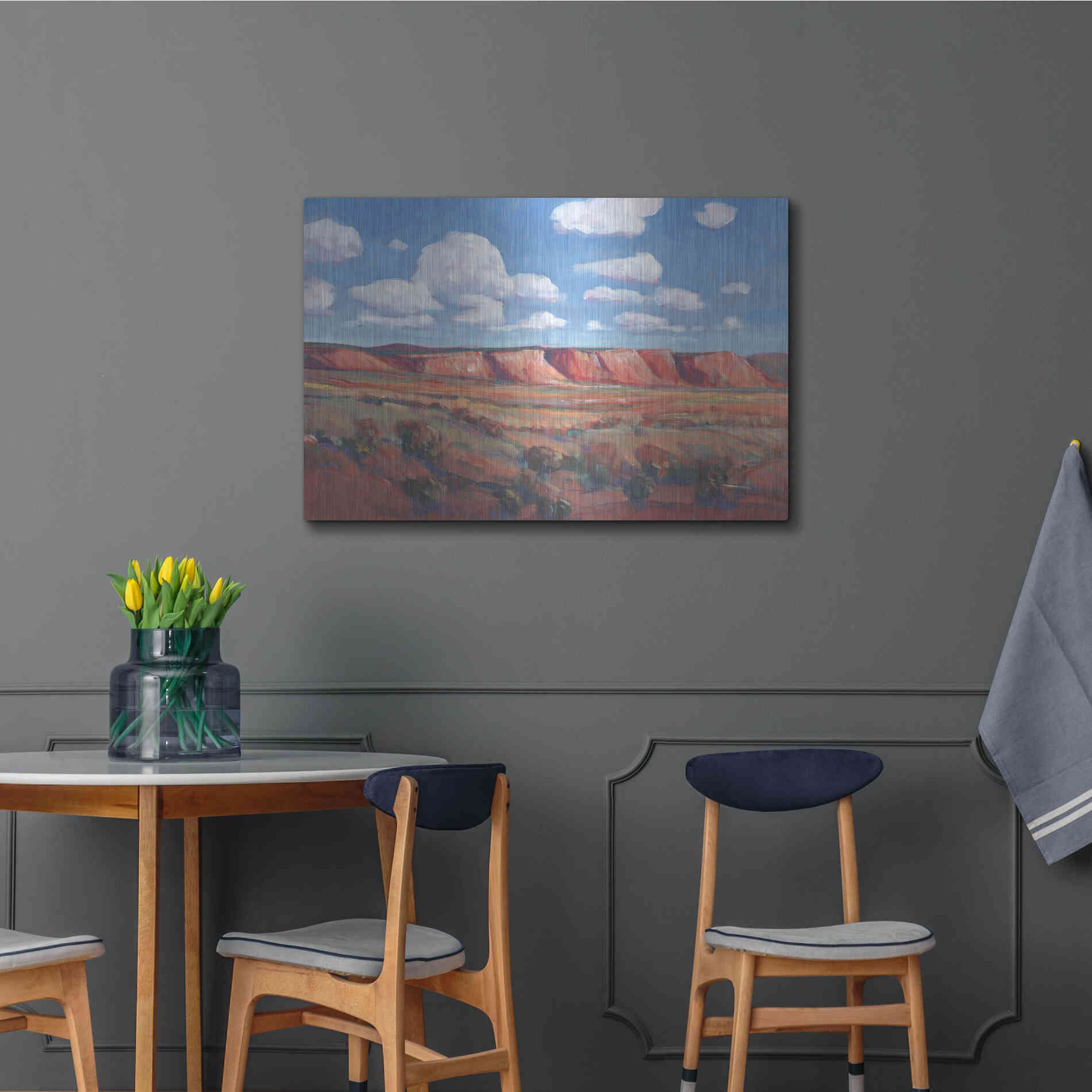 Luxe Metal Art 'Distant Mesa II' by Tim O'Toole, Metal Wall Art,36x24