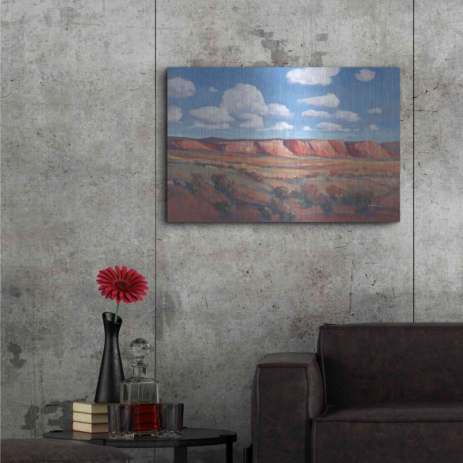 Luxe Metal Art 'Distant Mesa II' by Tim O'Toole, Metal Wall Art,36x24
