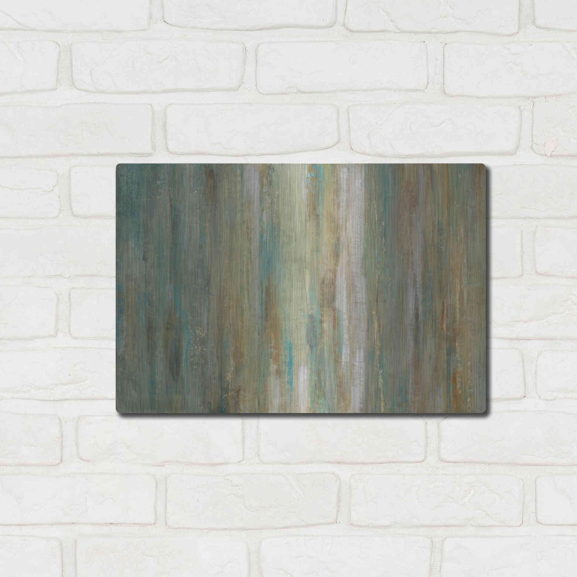 Luxe Metal Art 'Vertical Flow I' by Tim O'Toole, Metal Wall Art,16x12