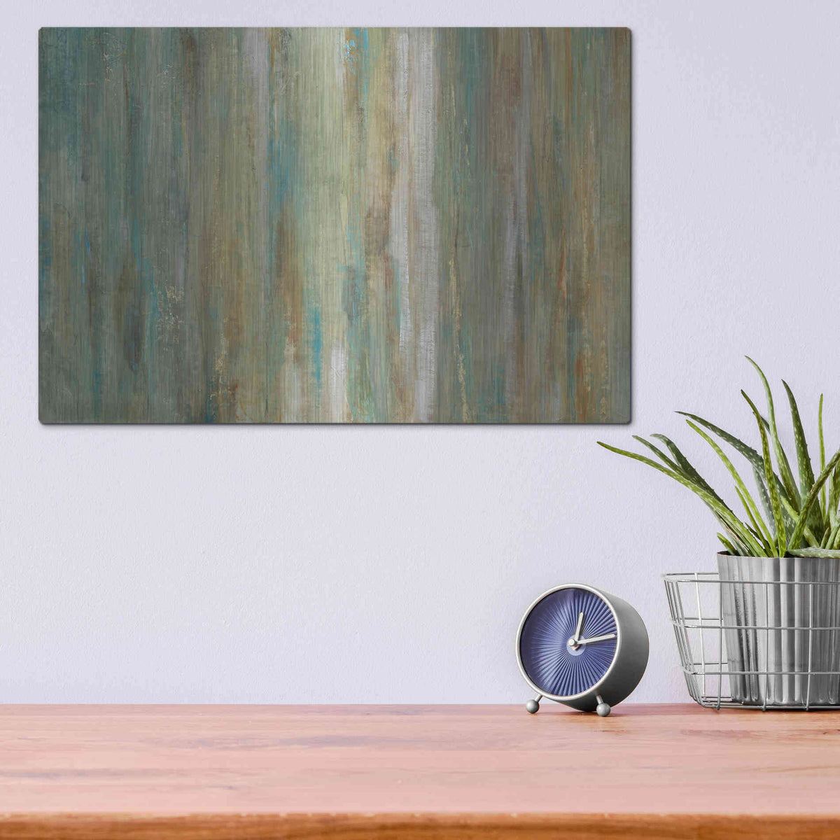 Luxe Metal Art 'Vertical Flow I' by Tim O'Toole, Metal Wall Art,16x12