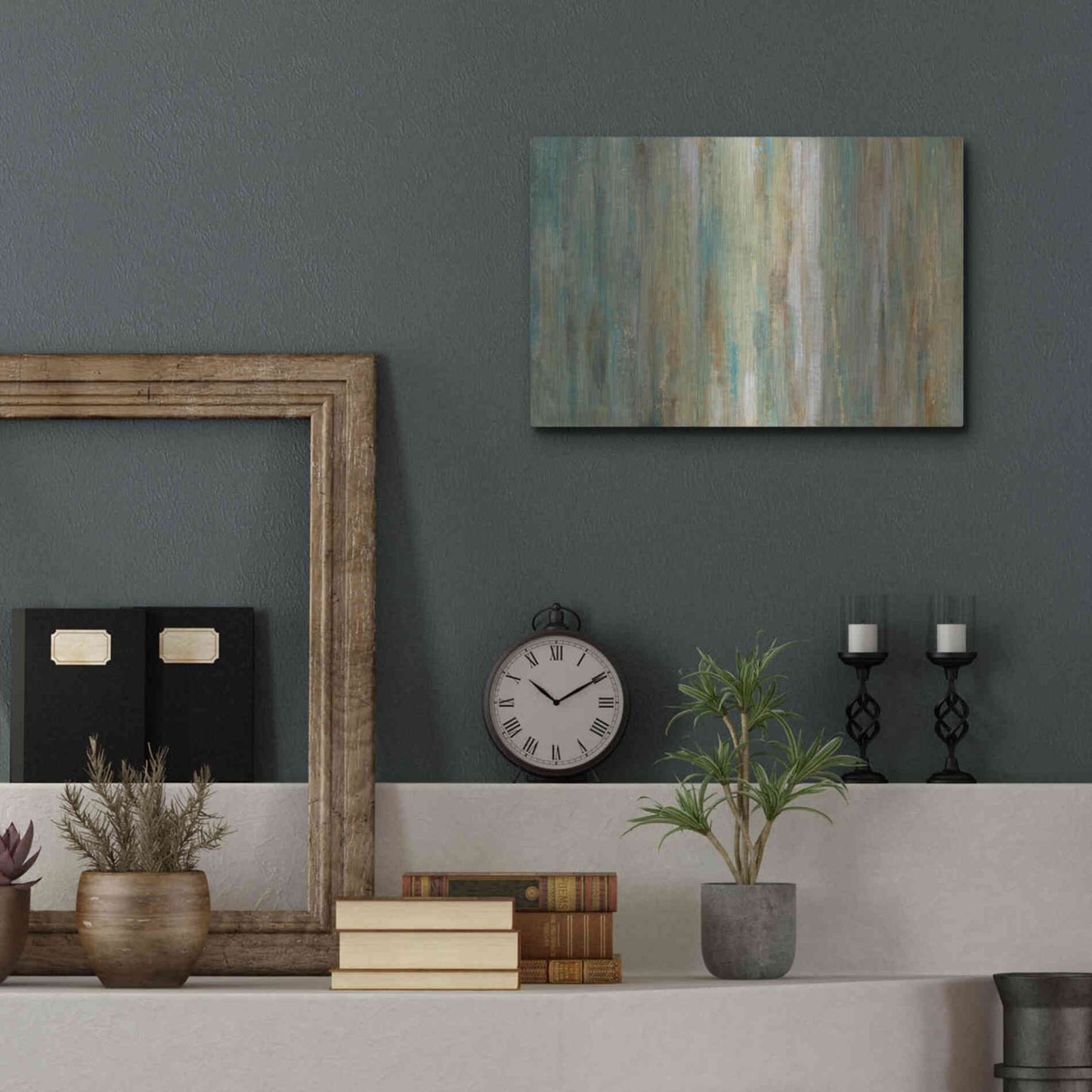 Luxe Metal Art 'Vertical Flow I' by Tim O'Toole, Metal Wall Art,16x12