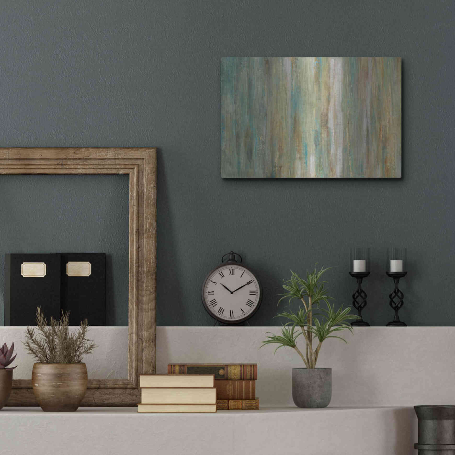 Luxe Metal Art 'Vertical Flow I' by Tim O'Toole, Metal Wall Art,16x12