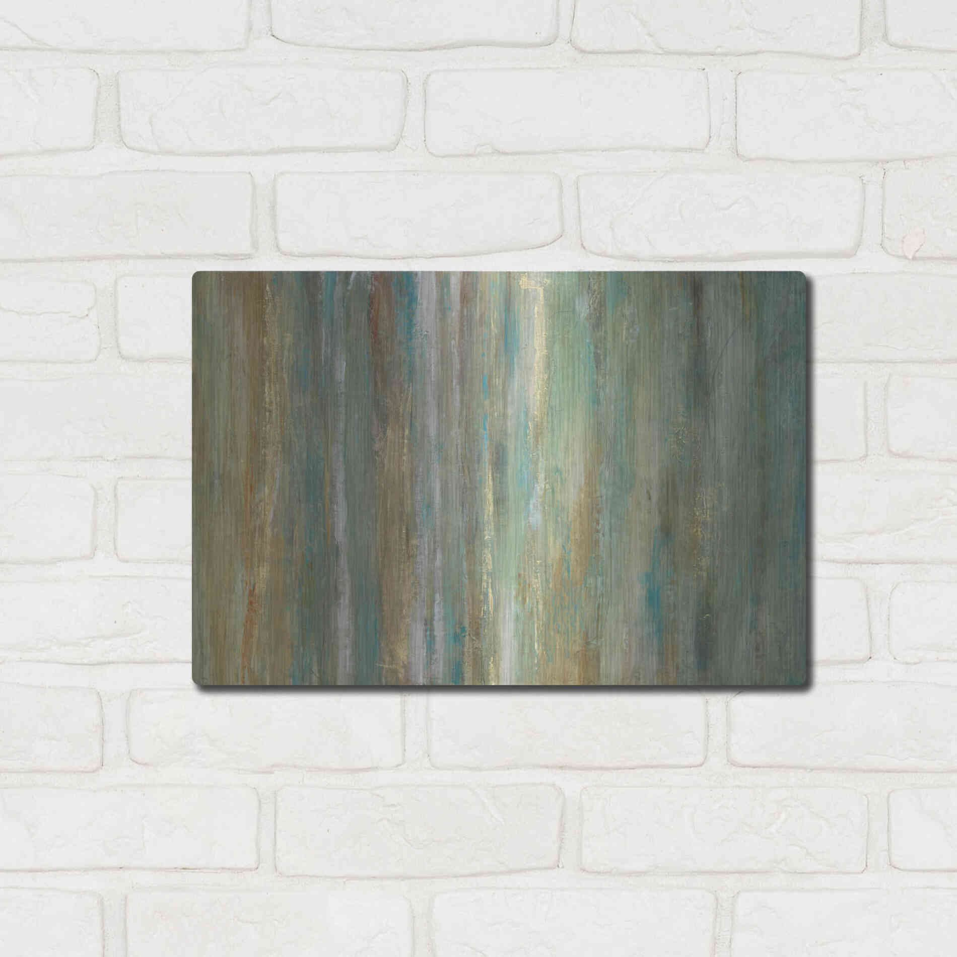 Luxe Metal Art 'Vertical Flow II' by Tim O'Toole, Metal Wall Art,16x12