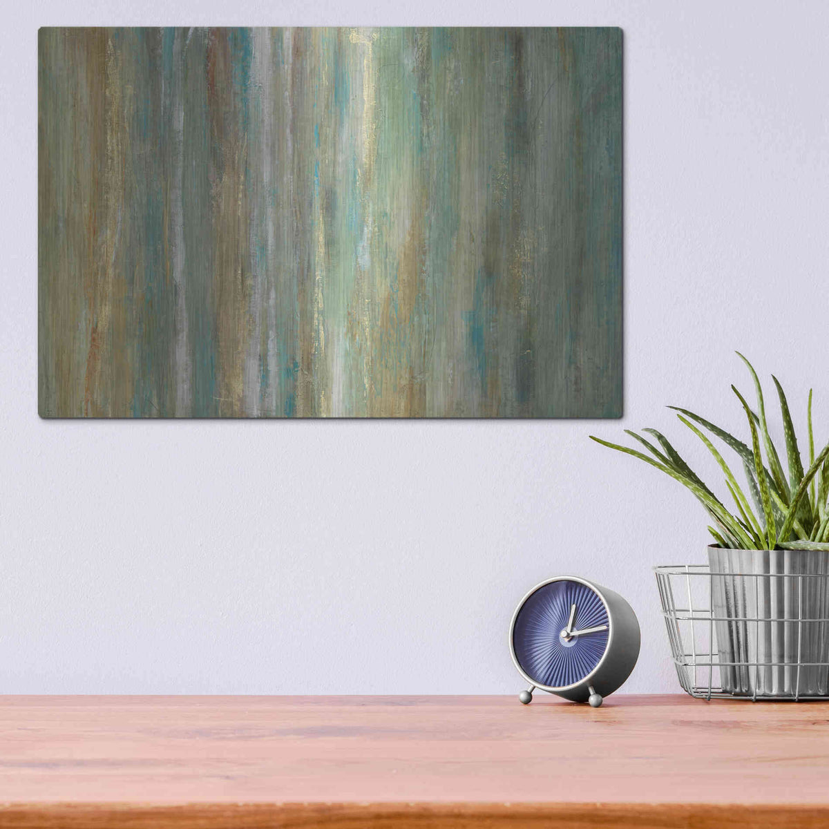 Luxe Metal Art 'Vertical Flow II' by Tim O'Toole, Metal Wall Art,16x12