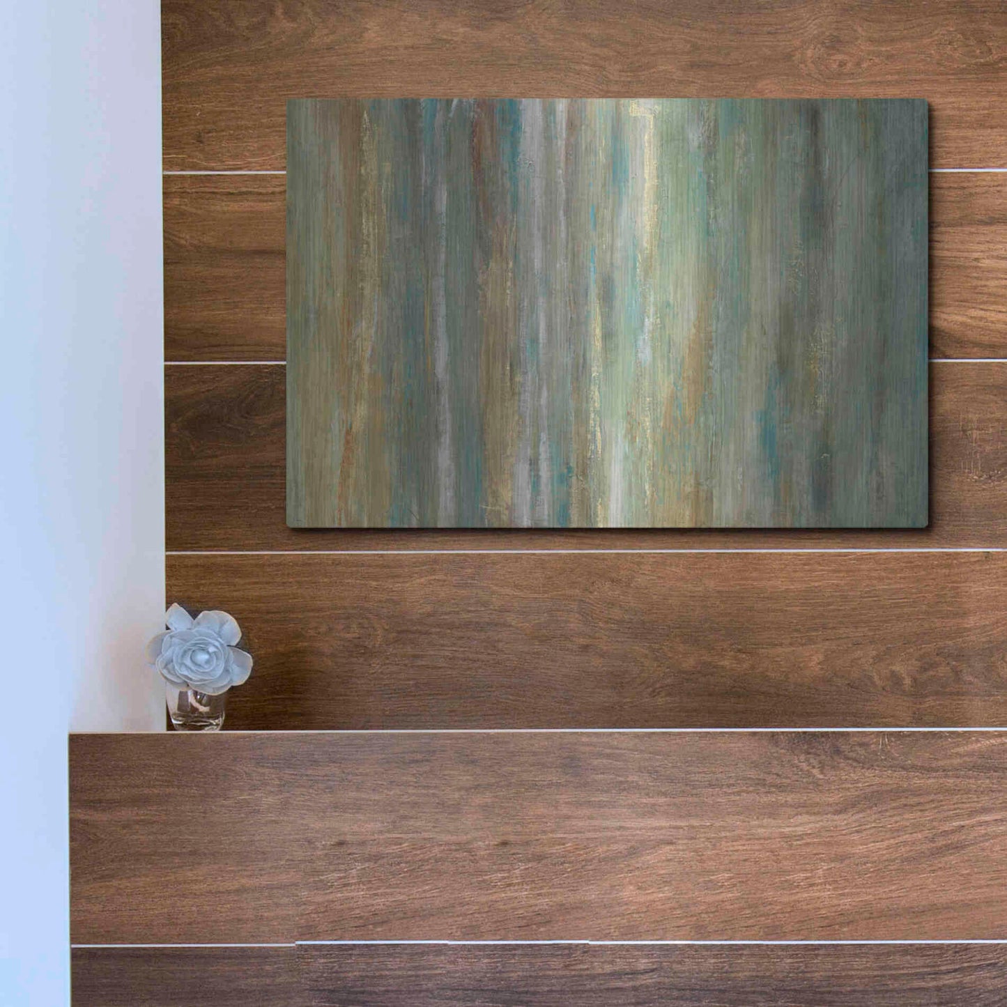 Luxe Metal Art 'Vertical Flow II' by Tim O'Toole, Metal Wall Art,16x12