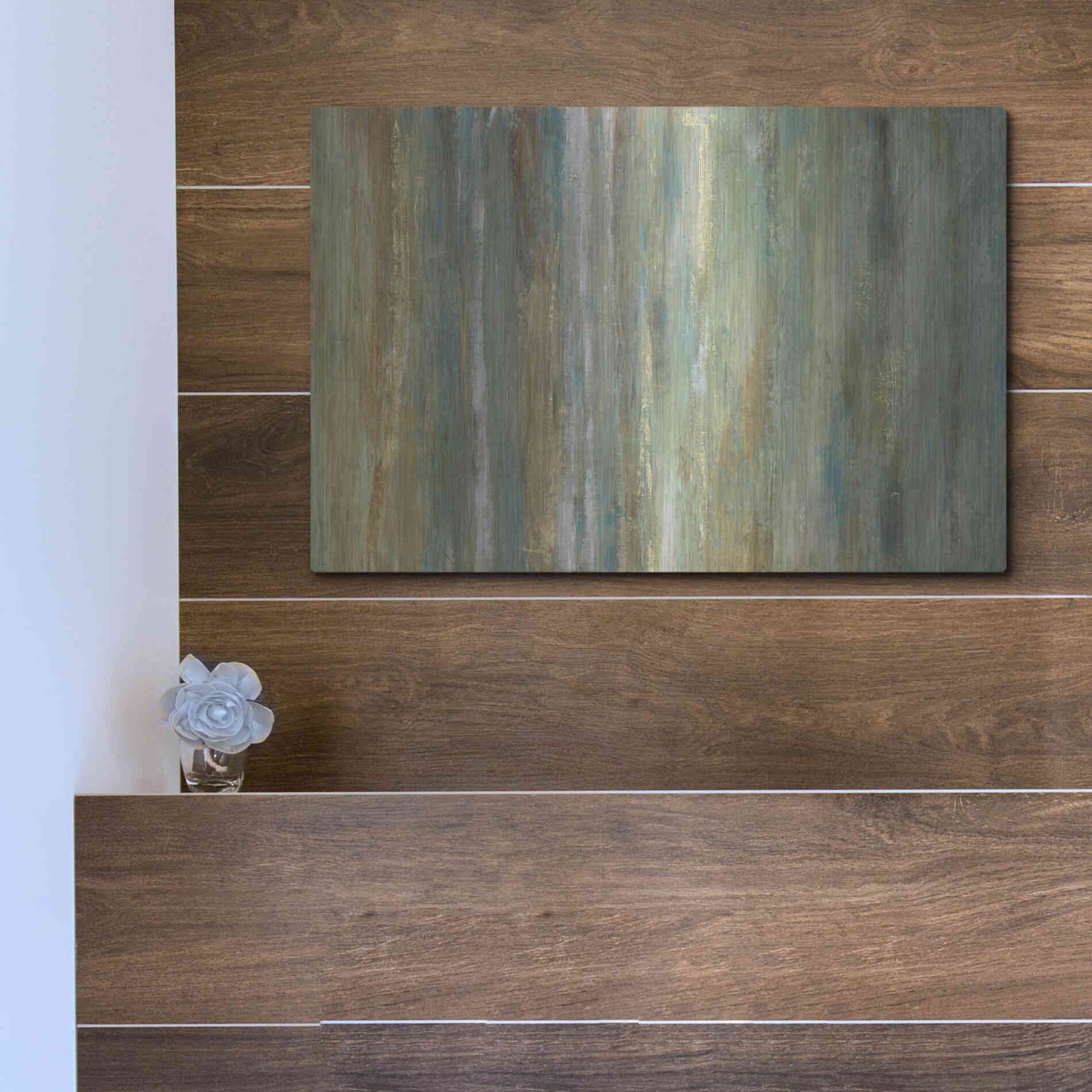 Luxe Metal Art 'Vertical Flow II' by Tim O'Toole, Metal Wall Art,16x12