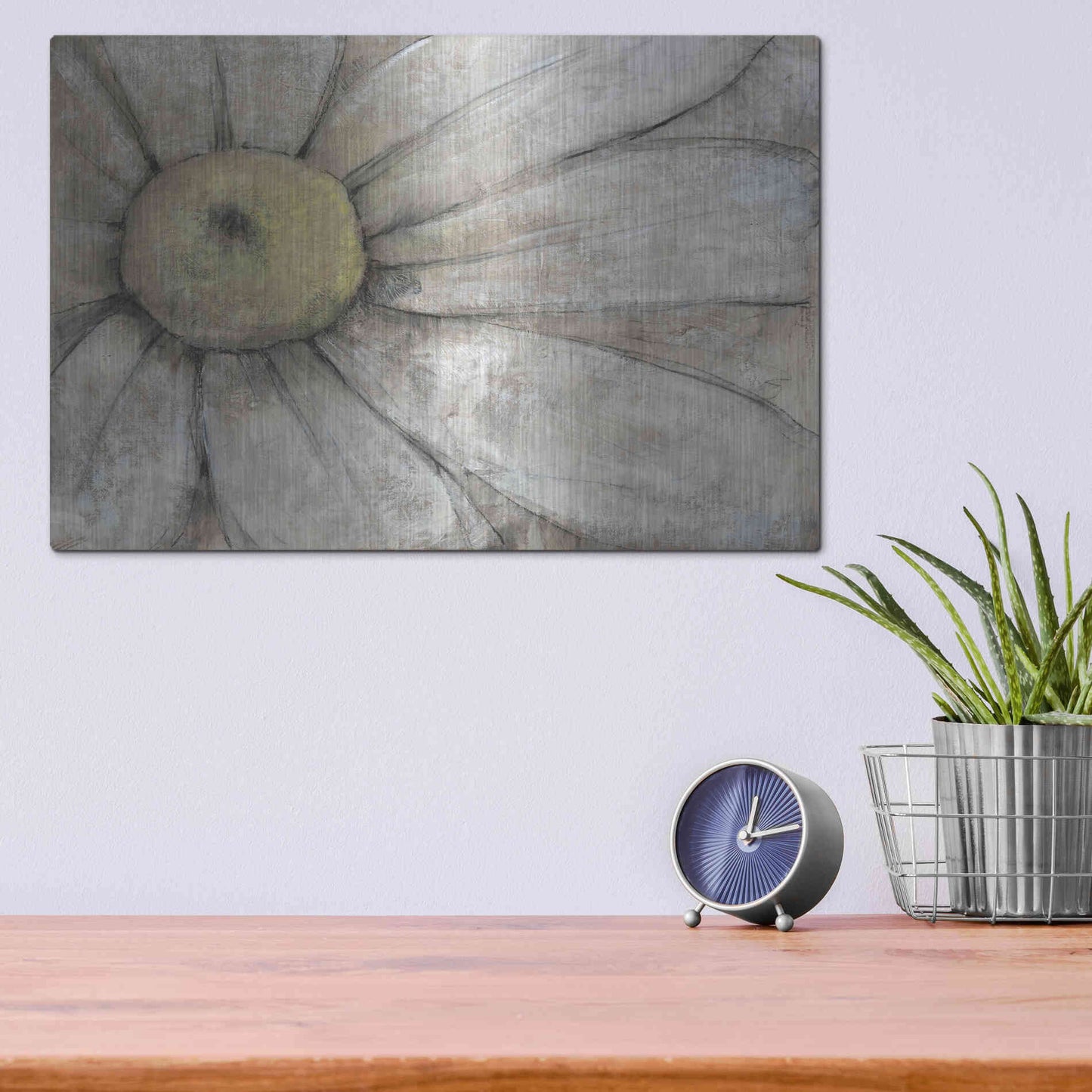 Luxe Metal Art 'Close-Up Daisy I' by Tim O'Toole, Metal Wall Art,16x12