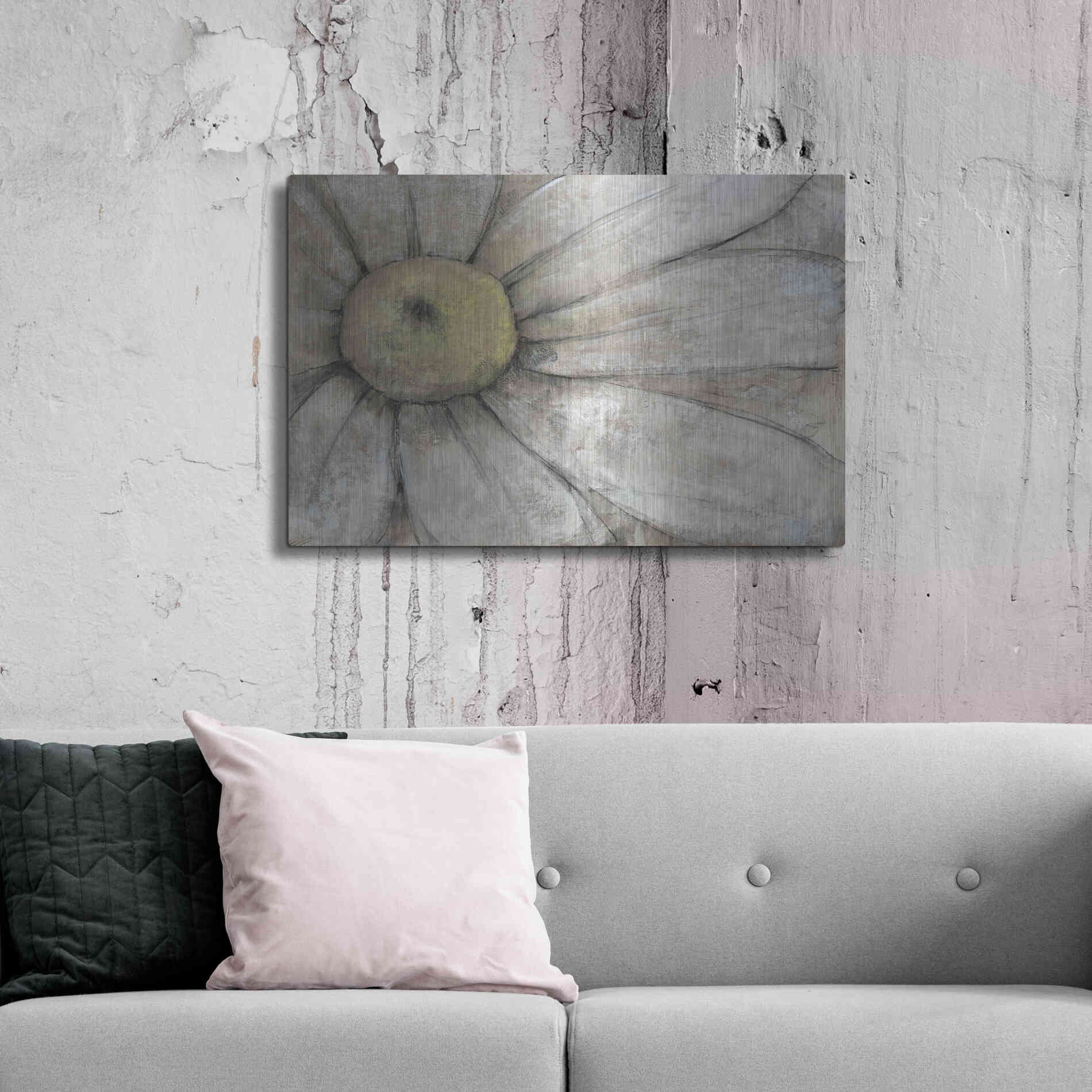 Luxe Metal Art 'Close-Up Daisy I' by Tim O'Toole, Metal Wall Art,36x24