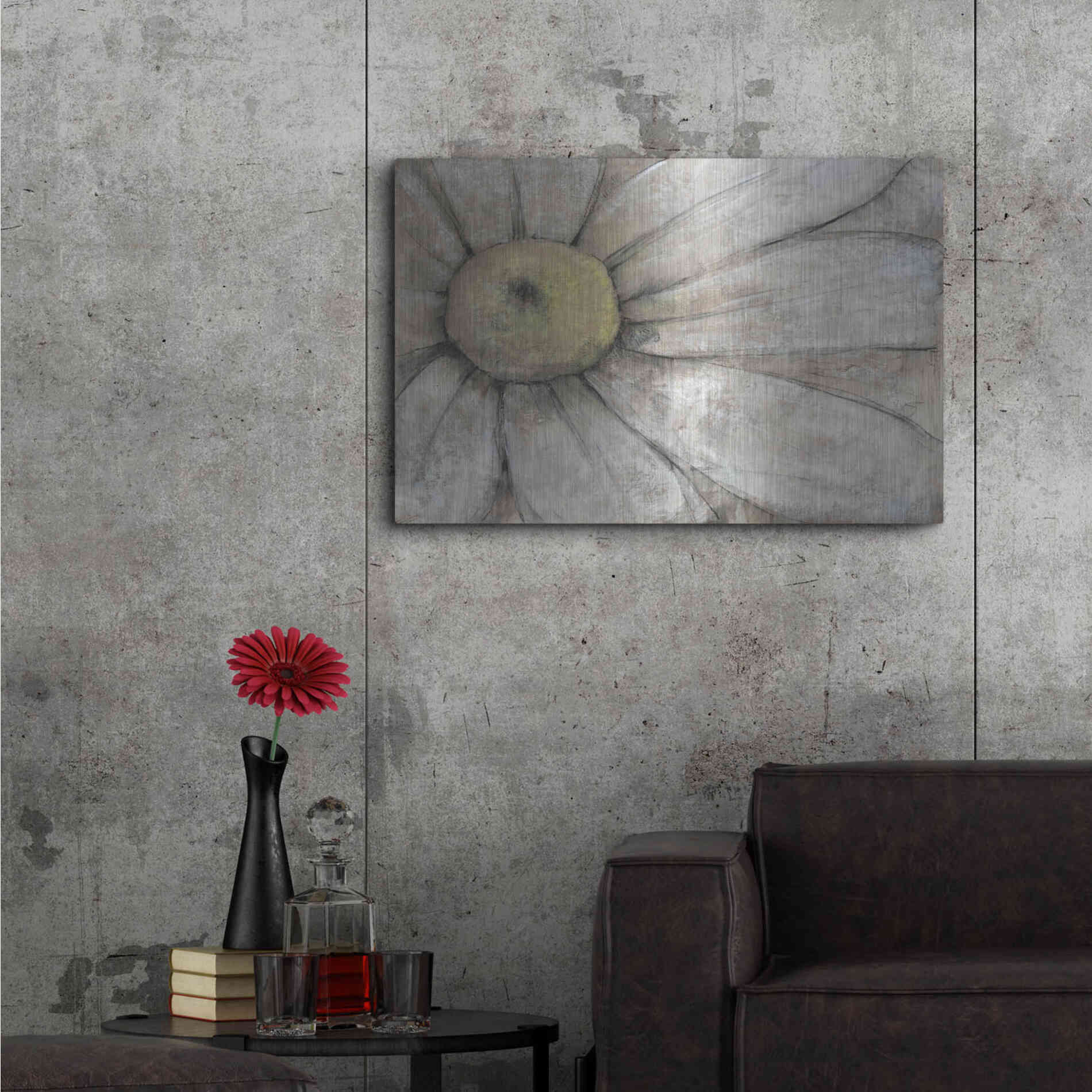 Luxe Metal Art 'Close-Up Daisy I' by Tim O'Toole, Metal Wall Art,36x24