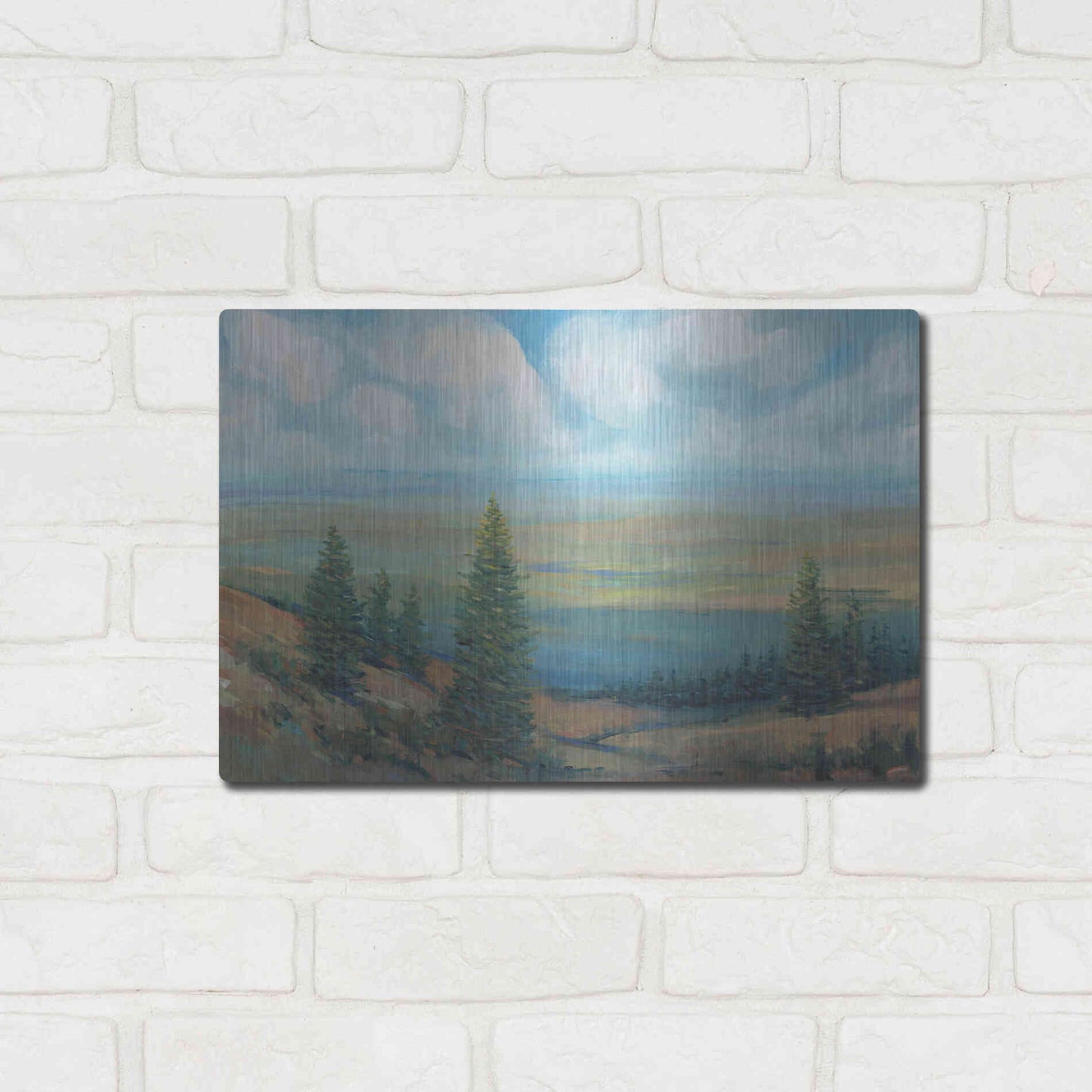 Luxe Metal Art 'Mountain Top II' by Tim O'Toole, Metal Wall Art,16x12