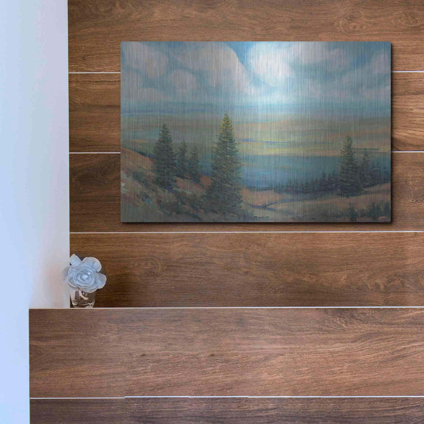 Luxe Metal Art 'Mountain Top II' by Tim O'Toole, Metal Wall Art,16x12