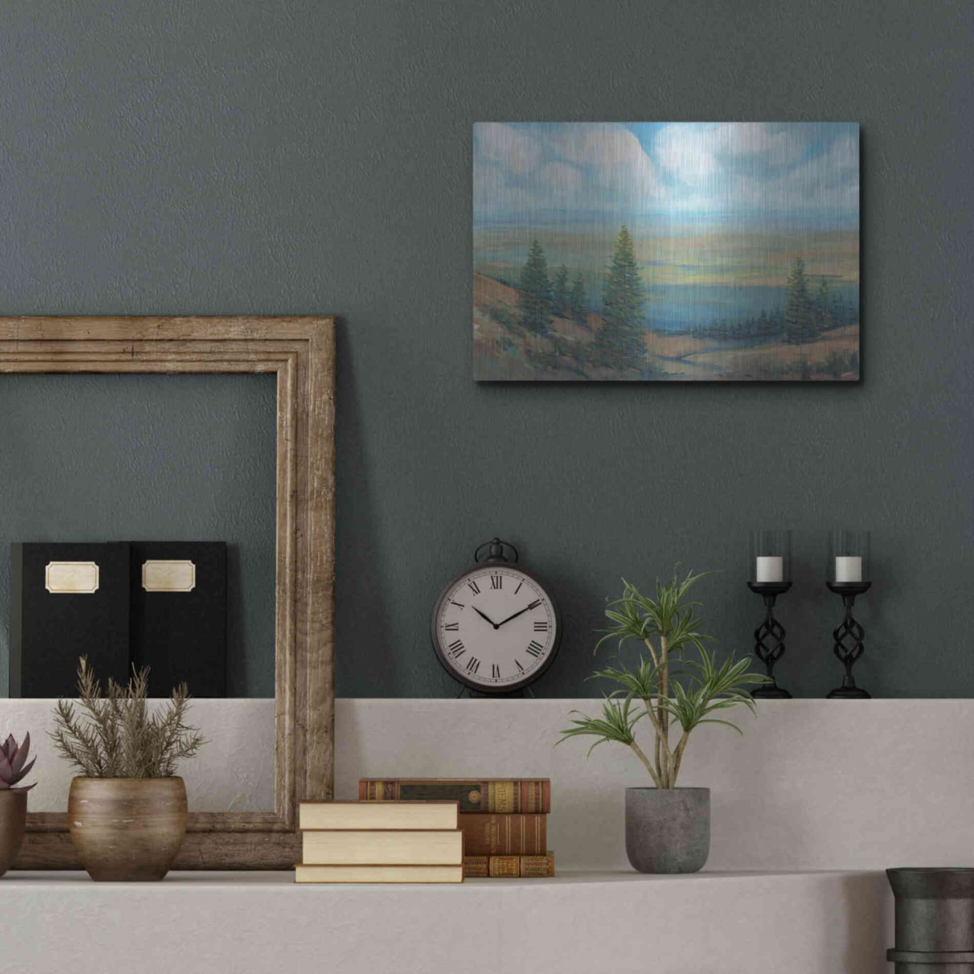 Luxe Metal Art 'Mountain Top II' by Tim O'Toole, Metal Wall Art,16x12