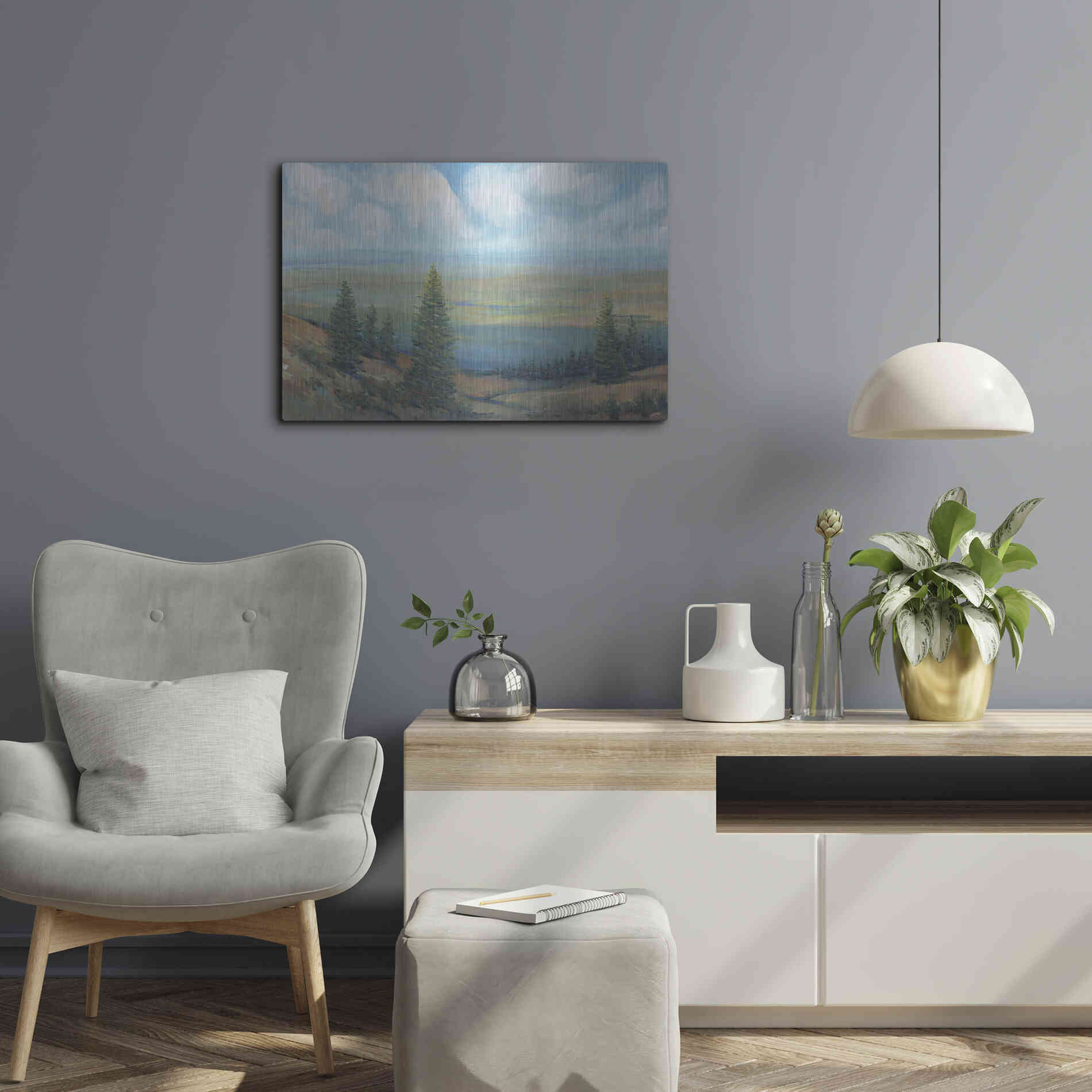 Luxe Metal Art 'Mountain Top II' by Tim O'Toole, Metal Wall Art,24x16