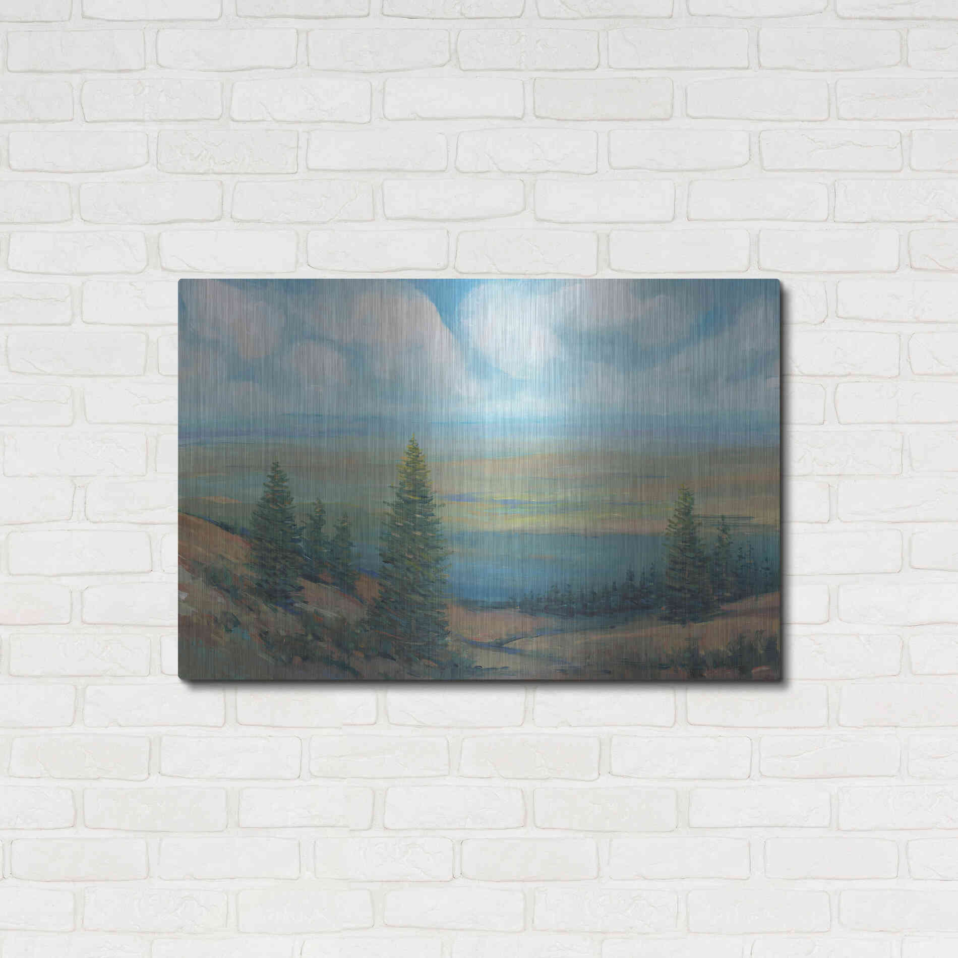 Luxe Metal Art 'Mountain Top II' by Tim O'Toole, Metal Wall Art,36x24