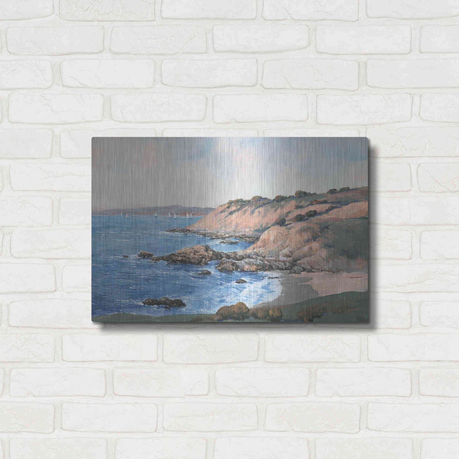 Luxe Metal Art 'Ocean Bay I' by Tim O'Toole, Metal Wall Art,24x16