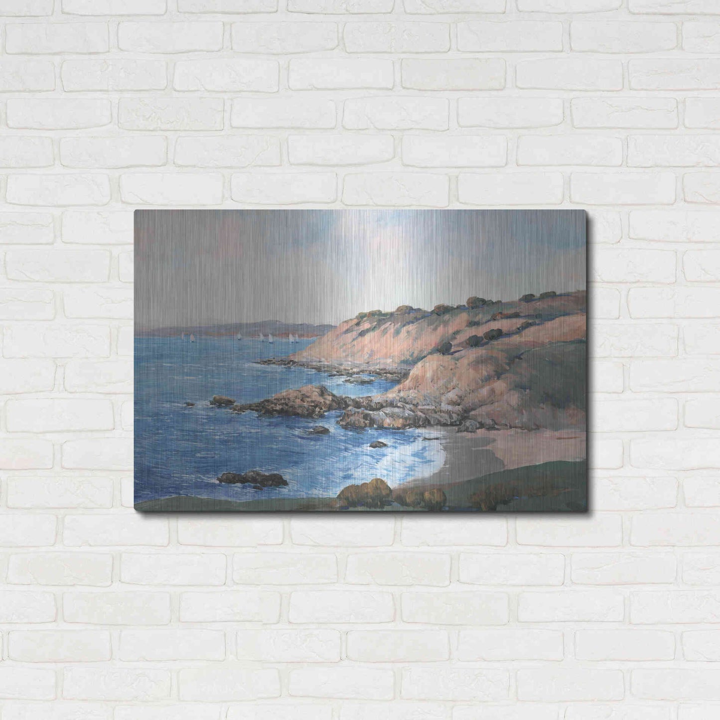 Luxe Metal Art 'Ocean Bay I' by Tim O'Toole, Metal Wall Art,36x24