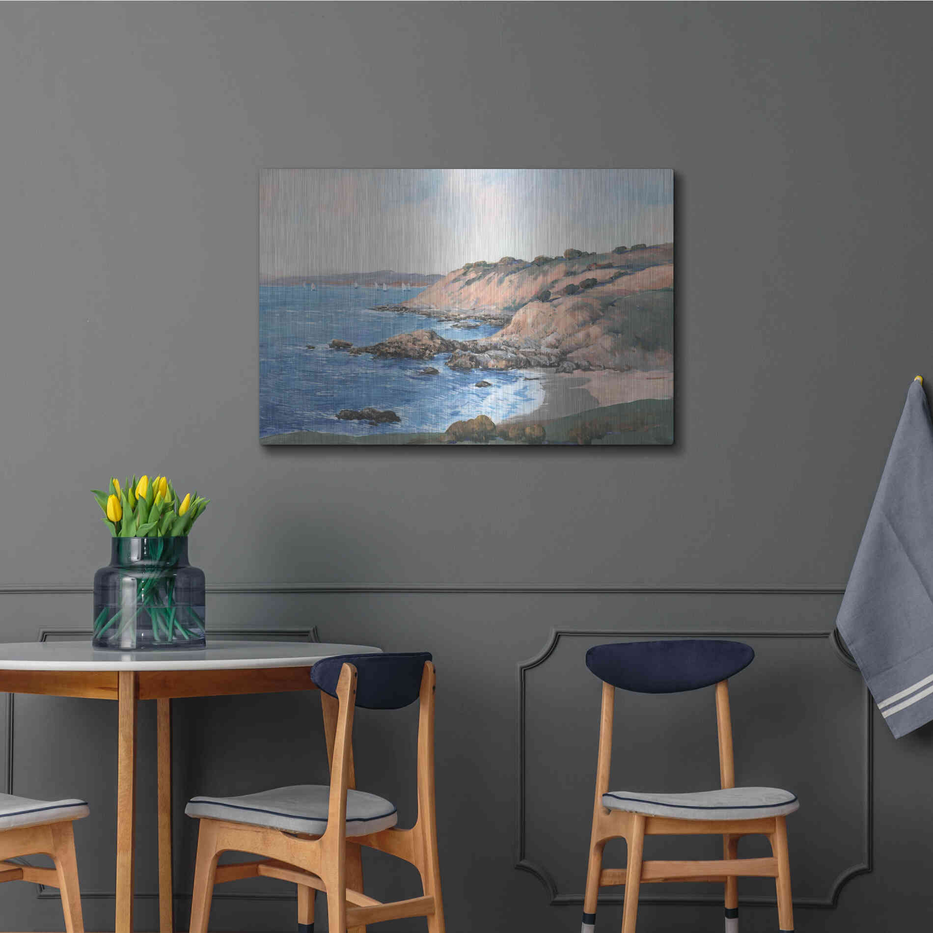 Luxe Metal Art 'Ocean Bay I' by Tim O'Toole, Metal Wall Art,36x24