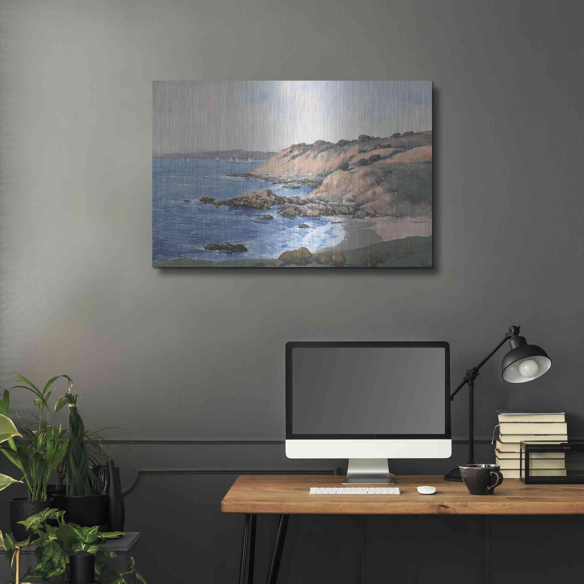 Luxe Metal Art 'Ocean Bay I' by Tim O'Toole, Metal Wall Art,36x24