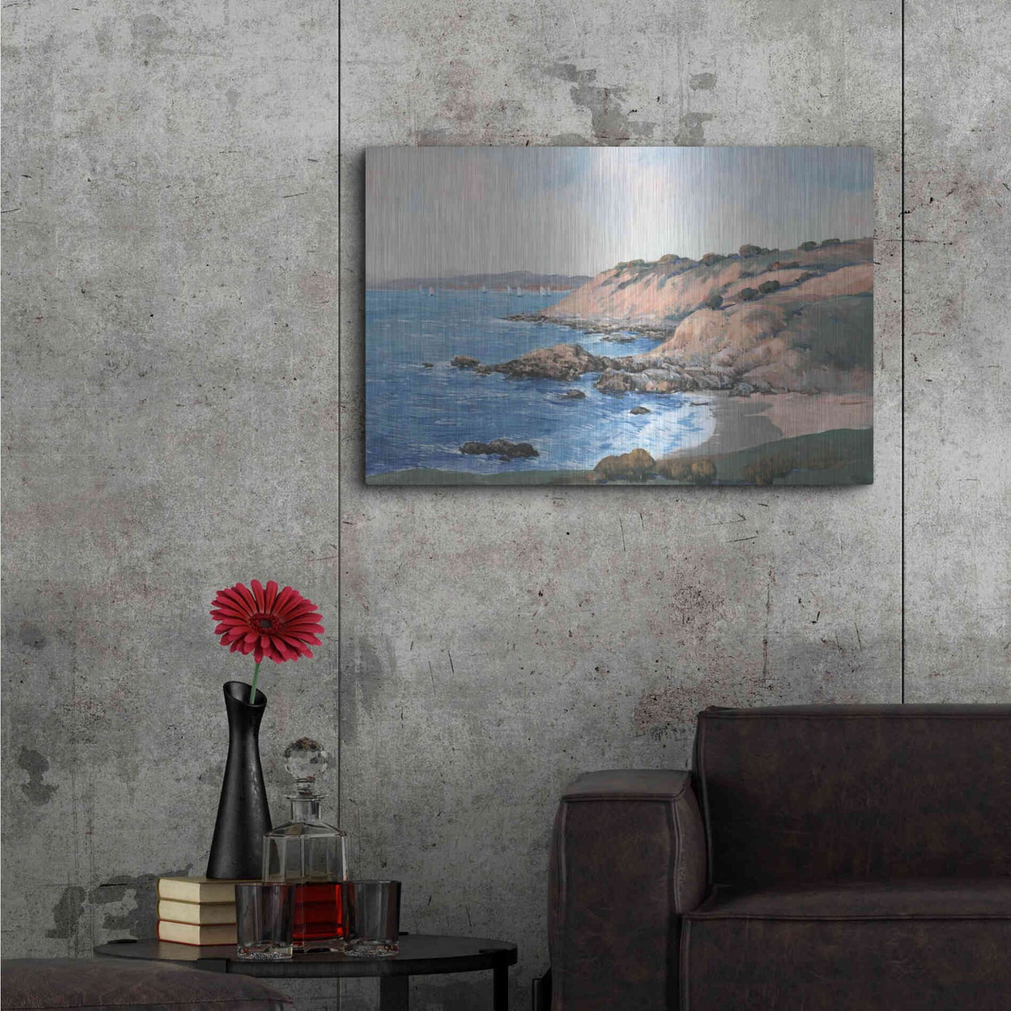 Luxe Metal Art 'Ocean Bay I' by Tim O'Toole, Metal Wall Art,36x24