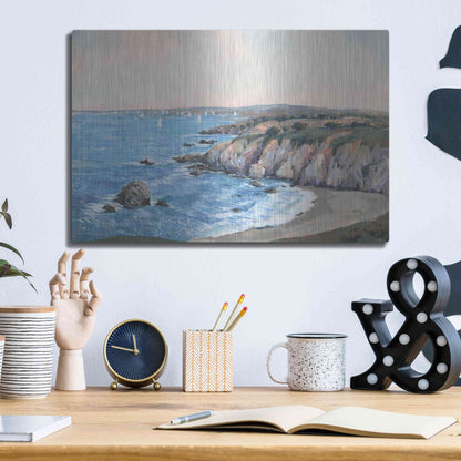 Luxe Metal Art 'Ocean Bay II' by Tim O'Toole, Metal Wall Art,16x12