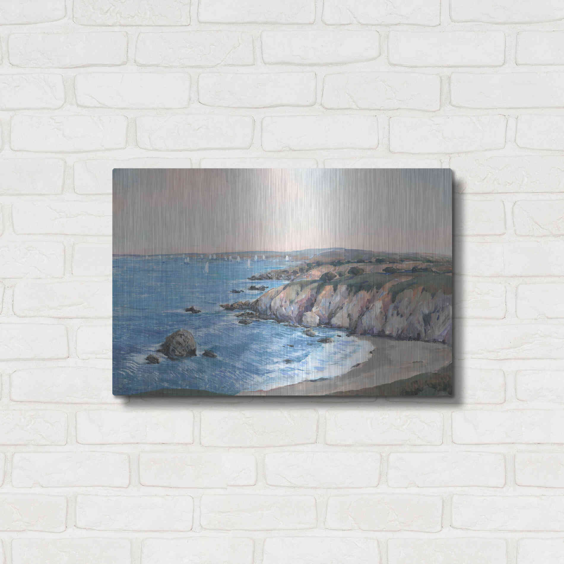 Luxe Metal Art 'Ocean Bay II' by Tim O'Toole, Metal Wall Art,24x16