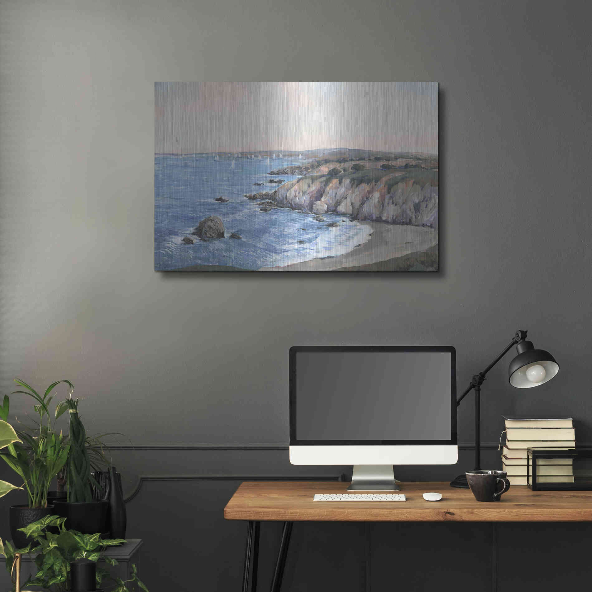 Luxe Metal Art 'Ocean Bay II' by Tim O'Toole, Metal Wall Art,36x24