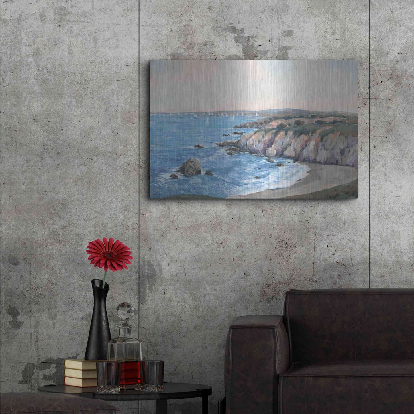 Luxe Metal Art 'Ocean Bay II' by Tim O'Toole, Metal Wall Art,36x24