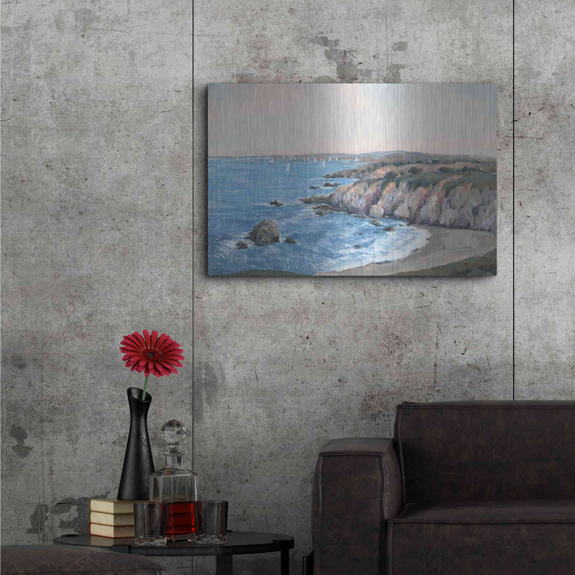 Luxe Metal Art 'Ocean Bay II' by Tim O'Toole, Metal Wall Art,36x24