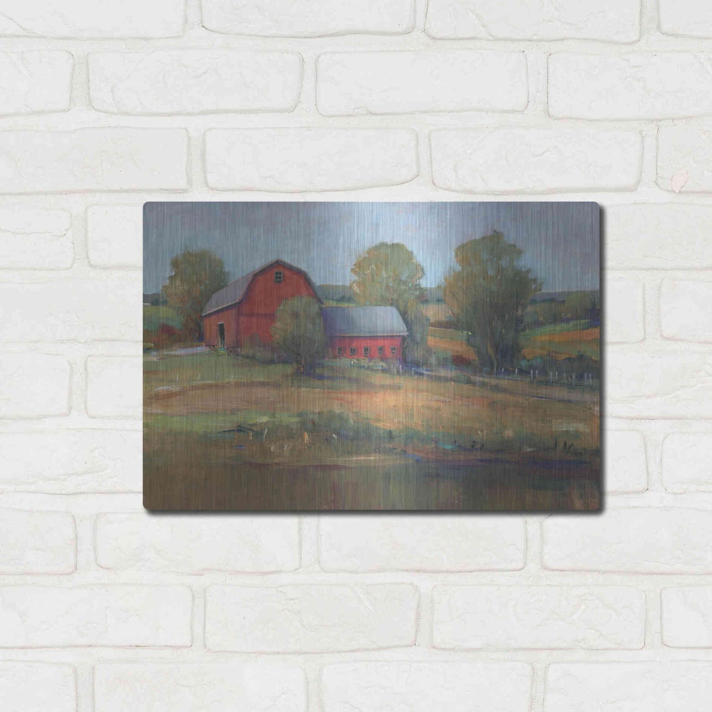 Luxe Metal Art 'Country Barn I' by Tim O'Toole, Metal Wall Art,16x12