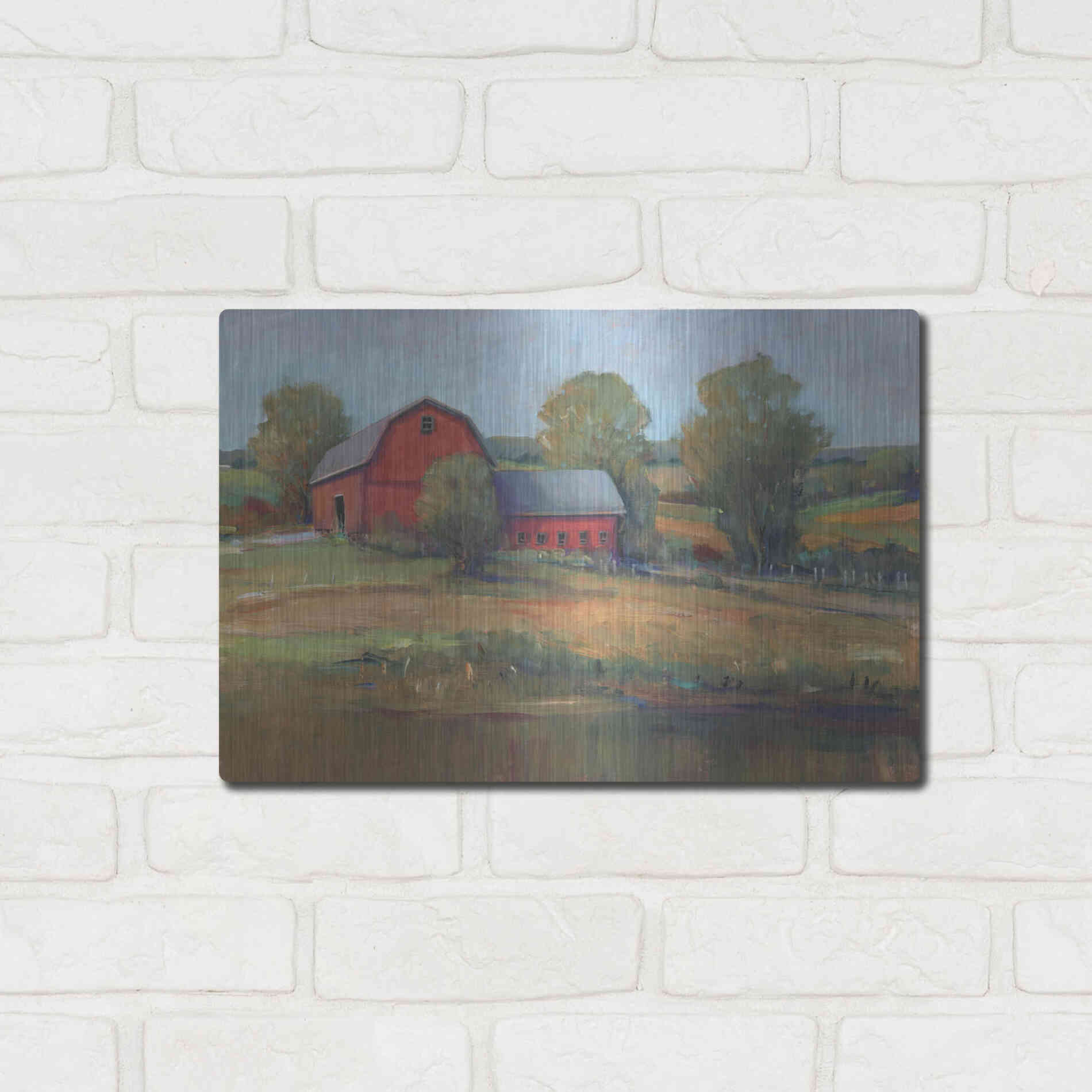 Luxe Metal Art 'Country Barn I' by Tim O'Toole, Metal Wall Art,16x12