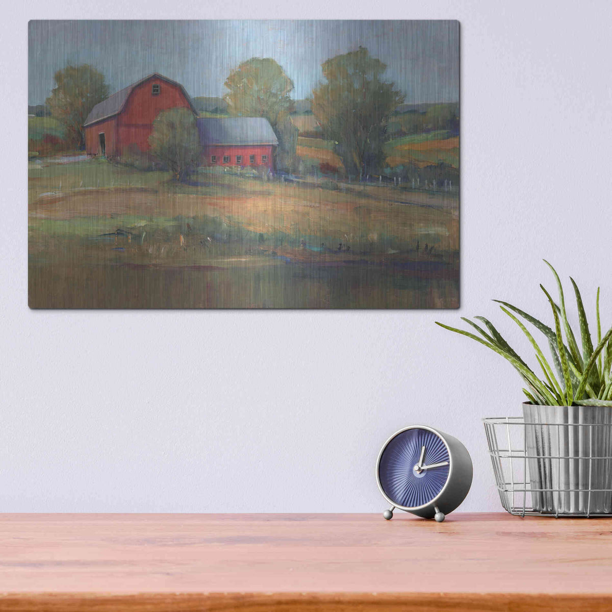 Luxe Metal Art 'Country Barn I' by Tim O'Toole, Metal Wall Art,16x12