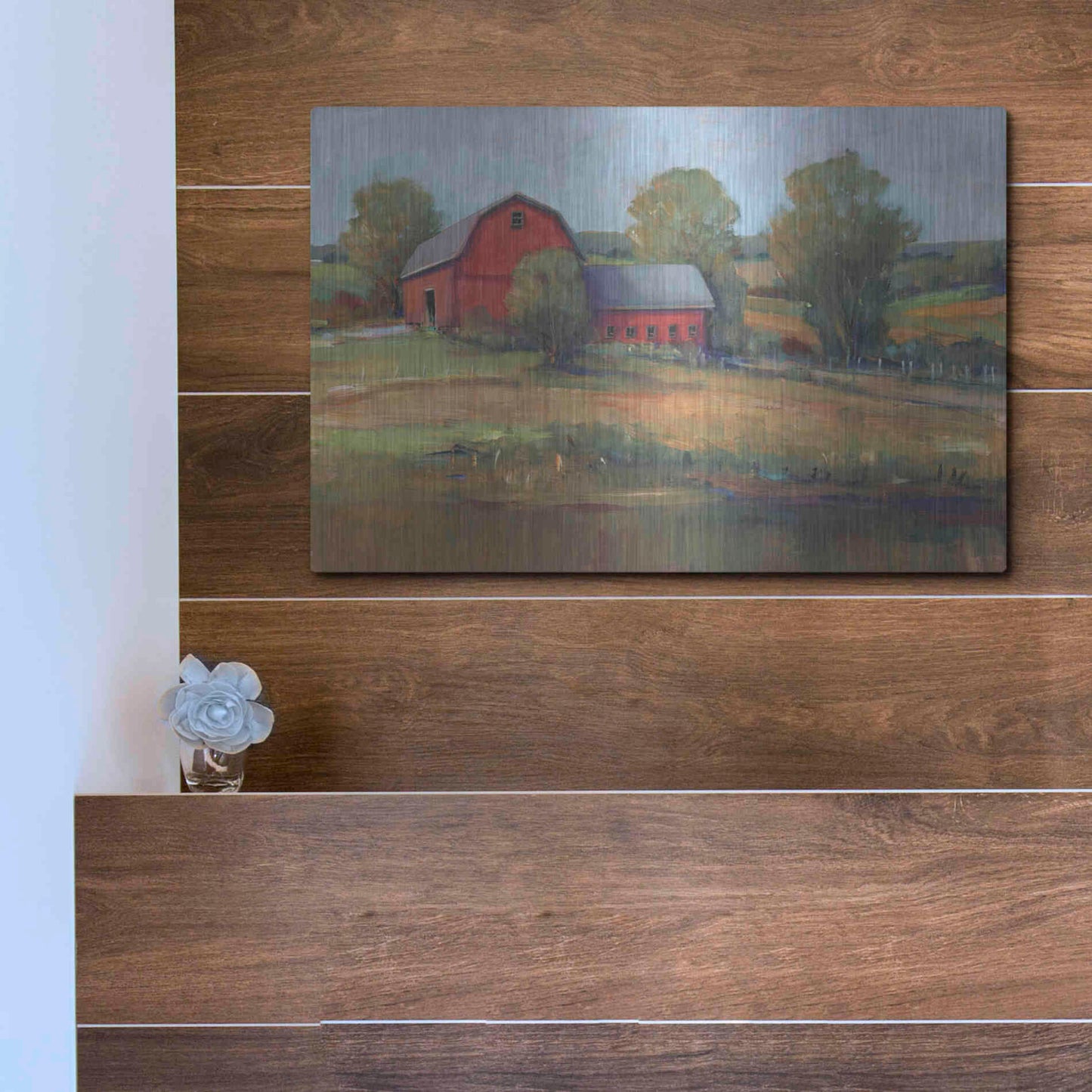 Luxe Metal Art 'Country Barn I' by Tim O'Toole, Metal Wall Art,16x12