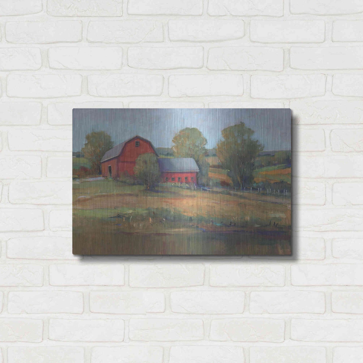 Luxe Metal Art 'Country Barn I' by Tim O'Toole, Metal Wall Art,24x16