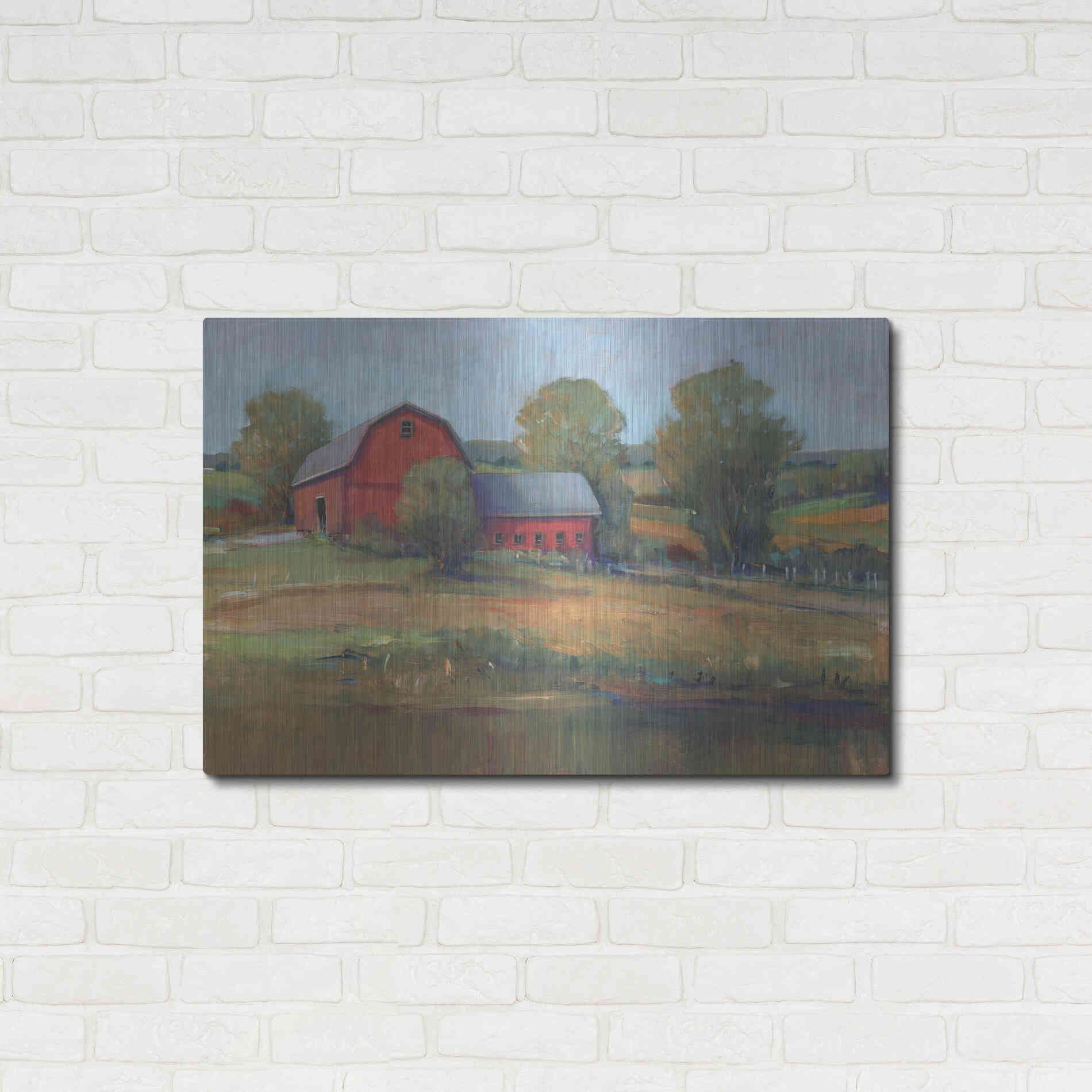 Luxe Metal Art 'Country Barn I' by Tim O'Toole, Metal Wall Art,36x24