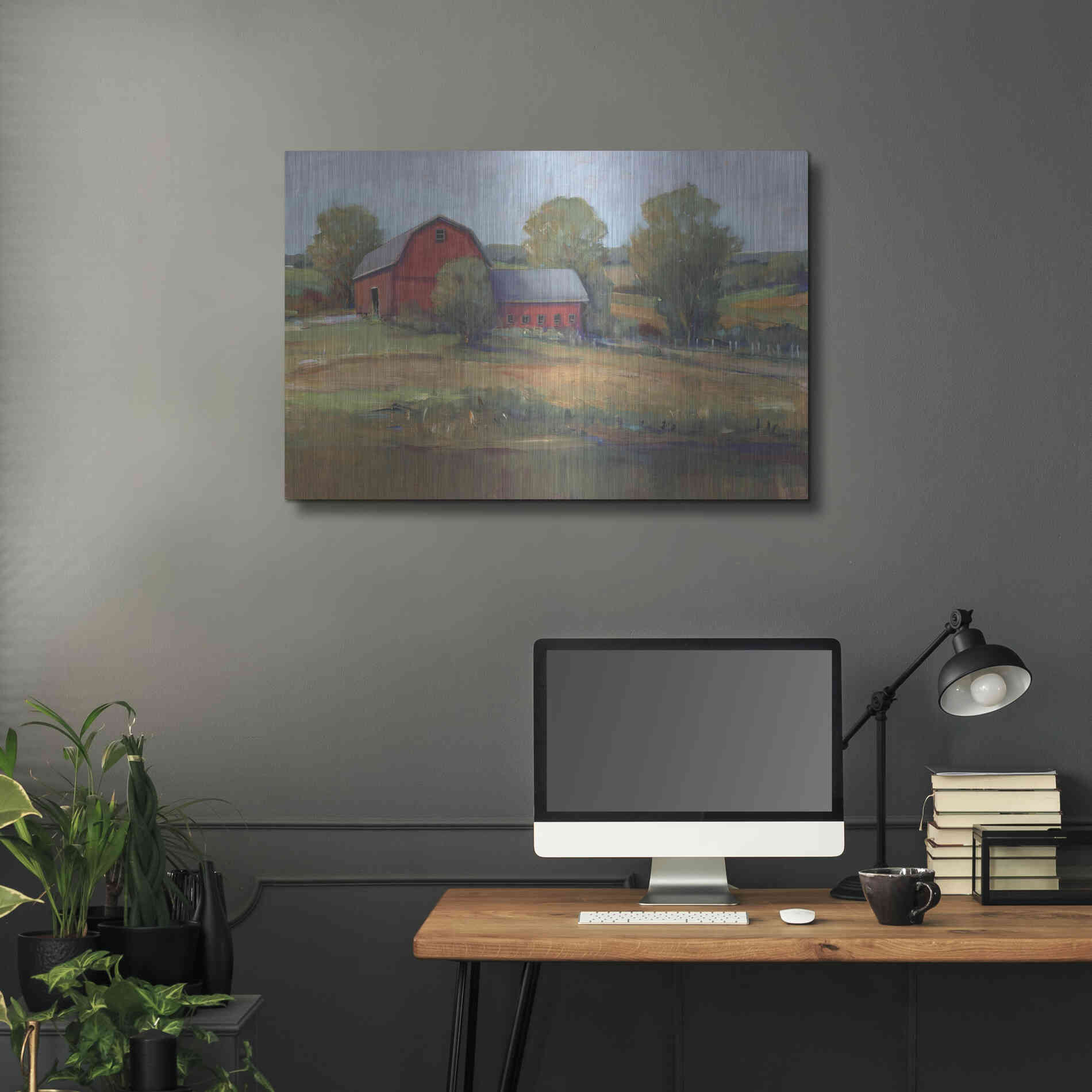 Luxe Metal Art 'Country Barn I' by Tim O'Toole, Metal Wall Art,36x24