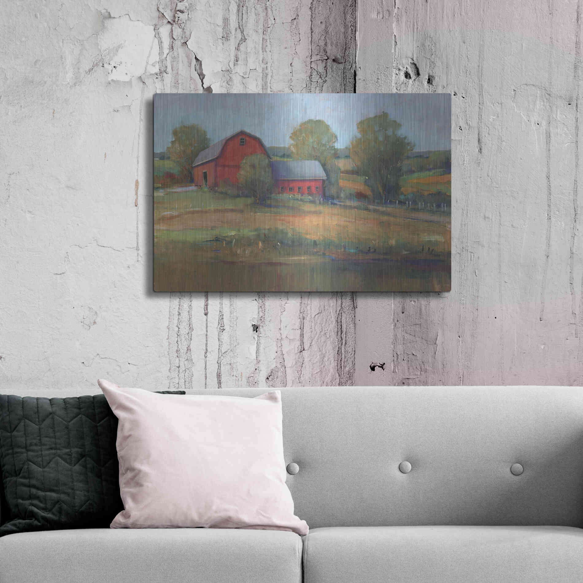 Luxe Metal Art 'Country Barn I' by Tim O'Toole, Metal Wall Art,36x24